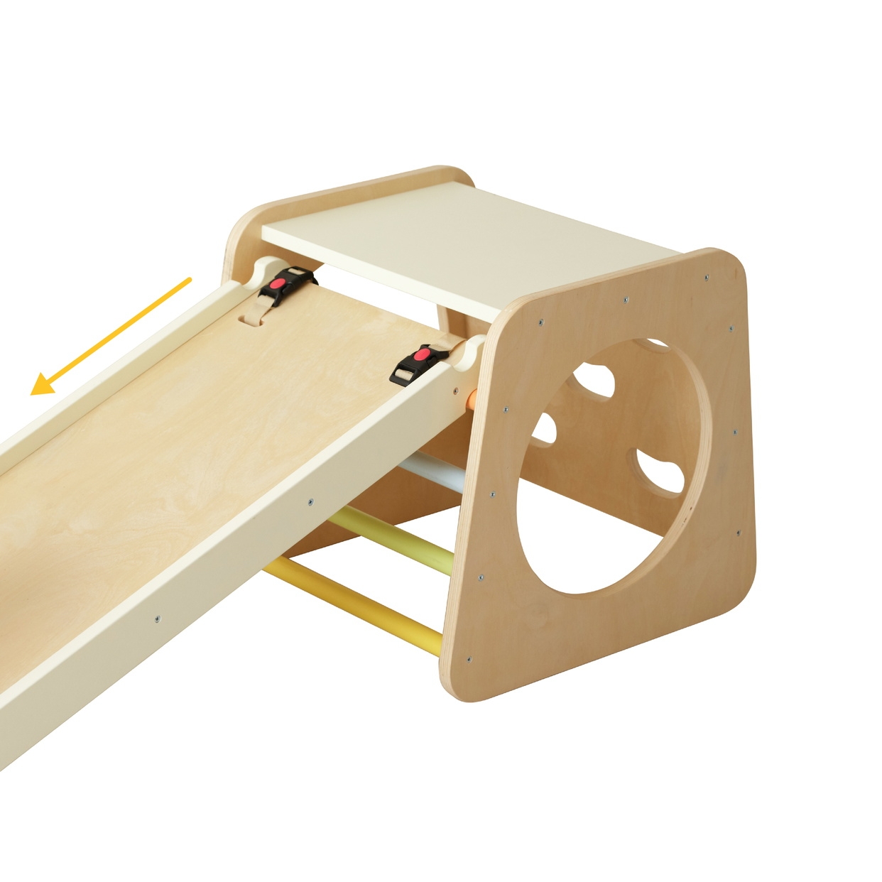 Drewniany zestaw wspinaczkowy trójkąt montessori 5w1 - plac zabaw siłownia indoor dla dzieci - 7 z 7