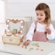TOOKY TOY Drewniana Toaletka Akcesoria Lustro + Kosmetyki