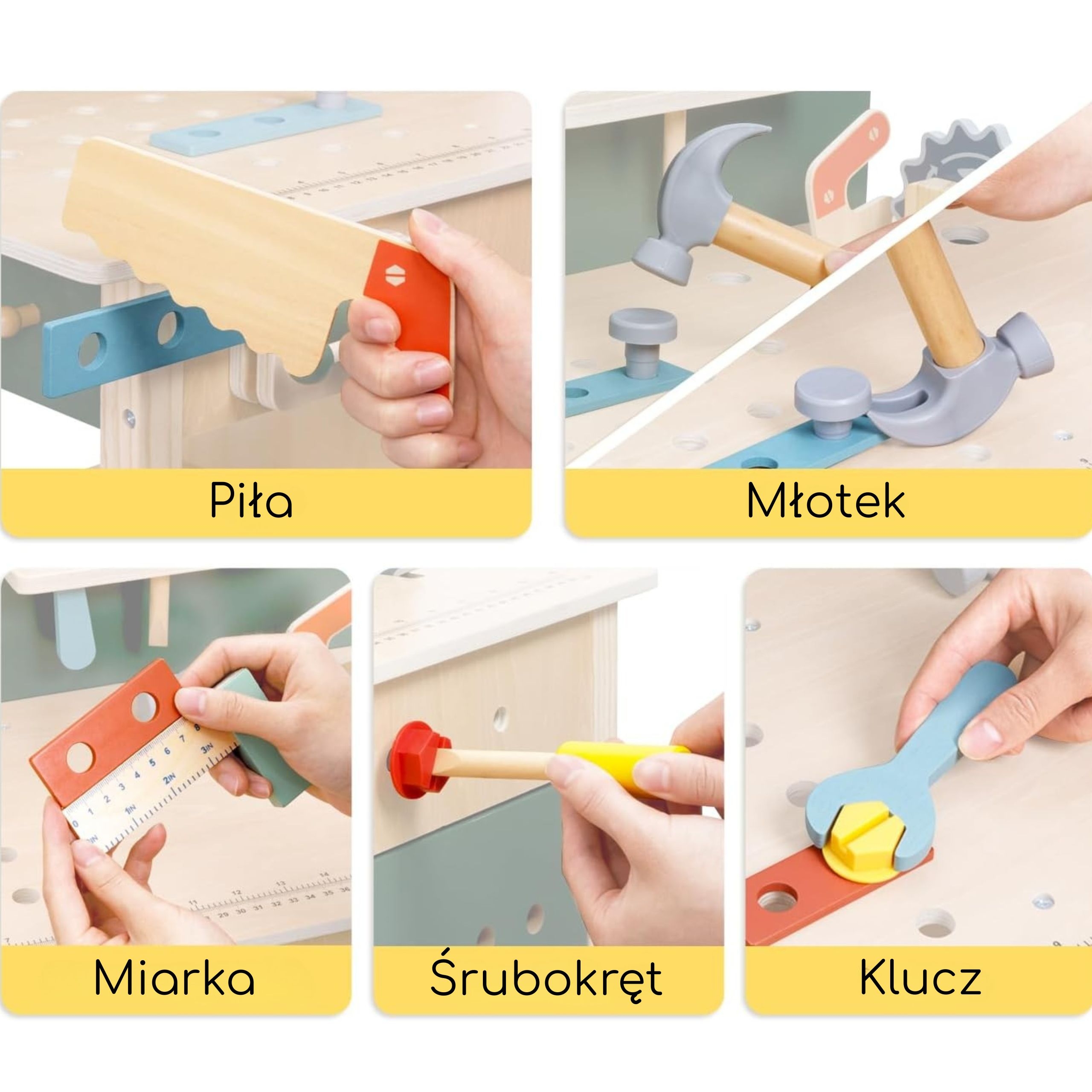 Drewniany warsztat stem zestaw z narzędziami - 7 z 7