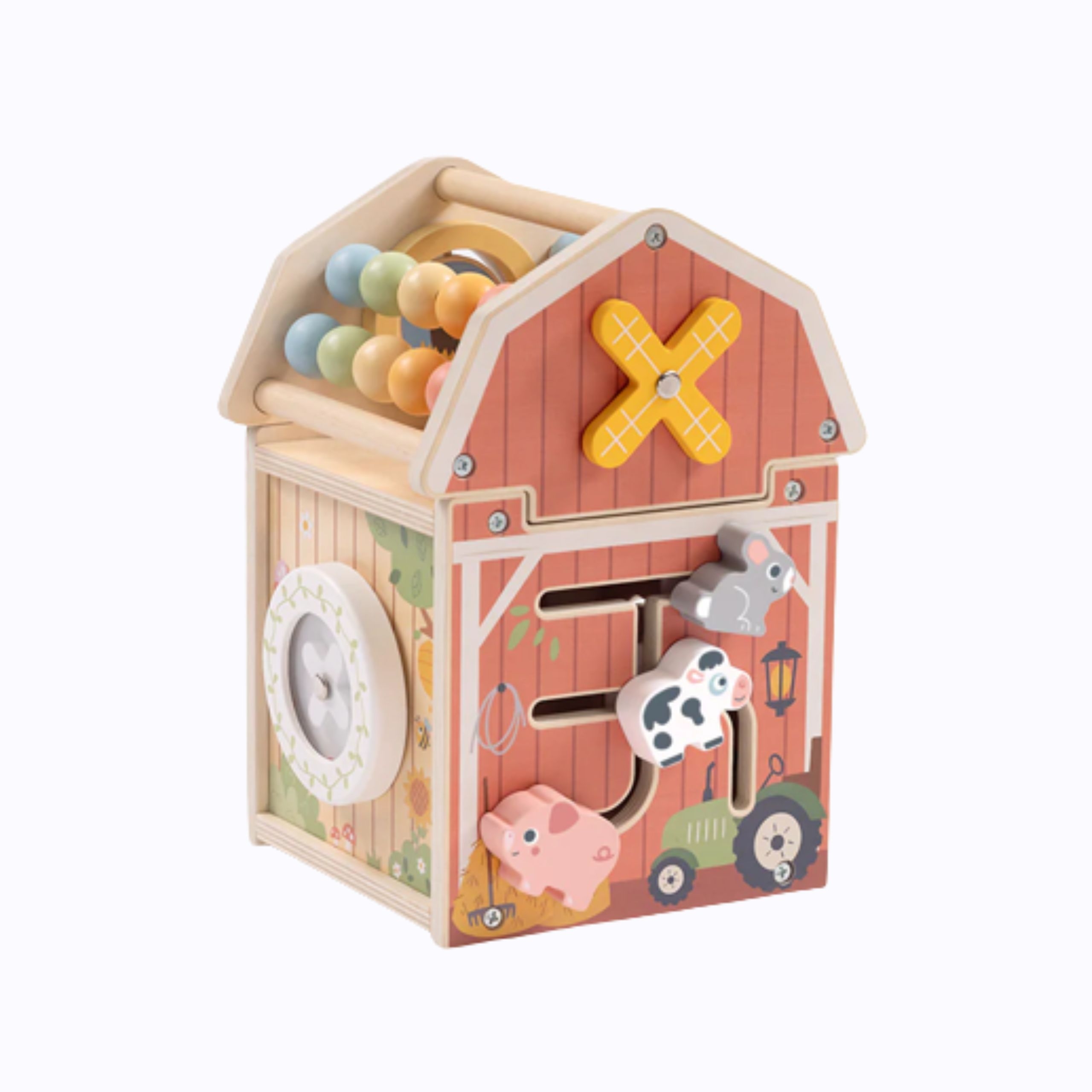Drewniana stodoła aktywności sorter liczydło montessori - 7 z 7