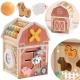 TOOKY TOY Drewniana Stodoła Aktywności Sorter Liczydło Montessori