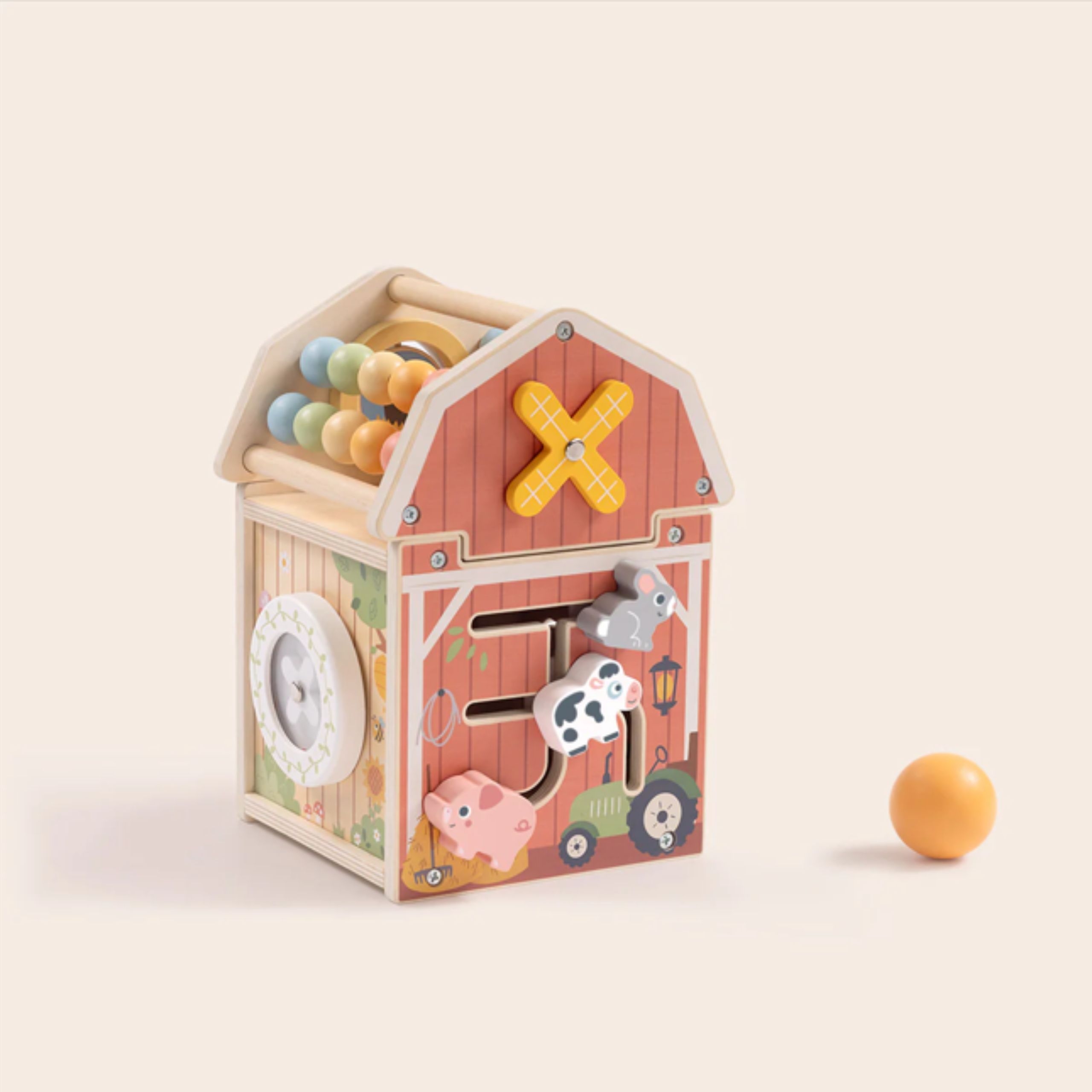 Drewniana stodoła aktywności sorter liczydło montessori - 3 z 7