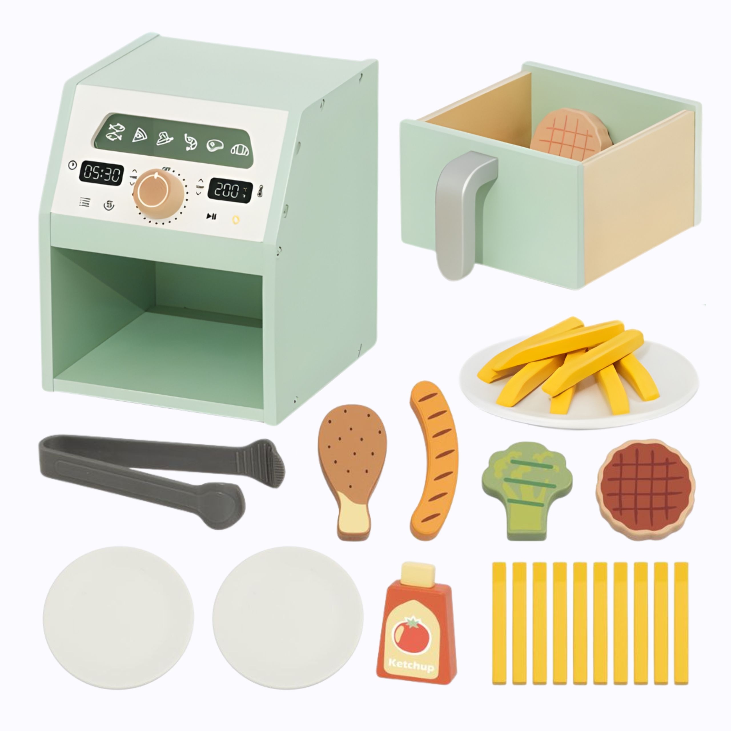 Drewniany air fryer frytkownica beztłuszczowa - Wejdź do świata kulinarnych przygód razem z naszą drewnianą frytkownicą beztłuszczową marki...