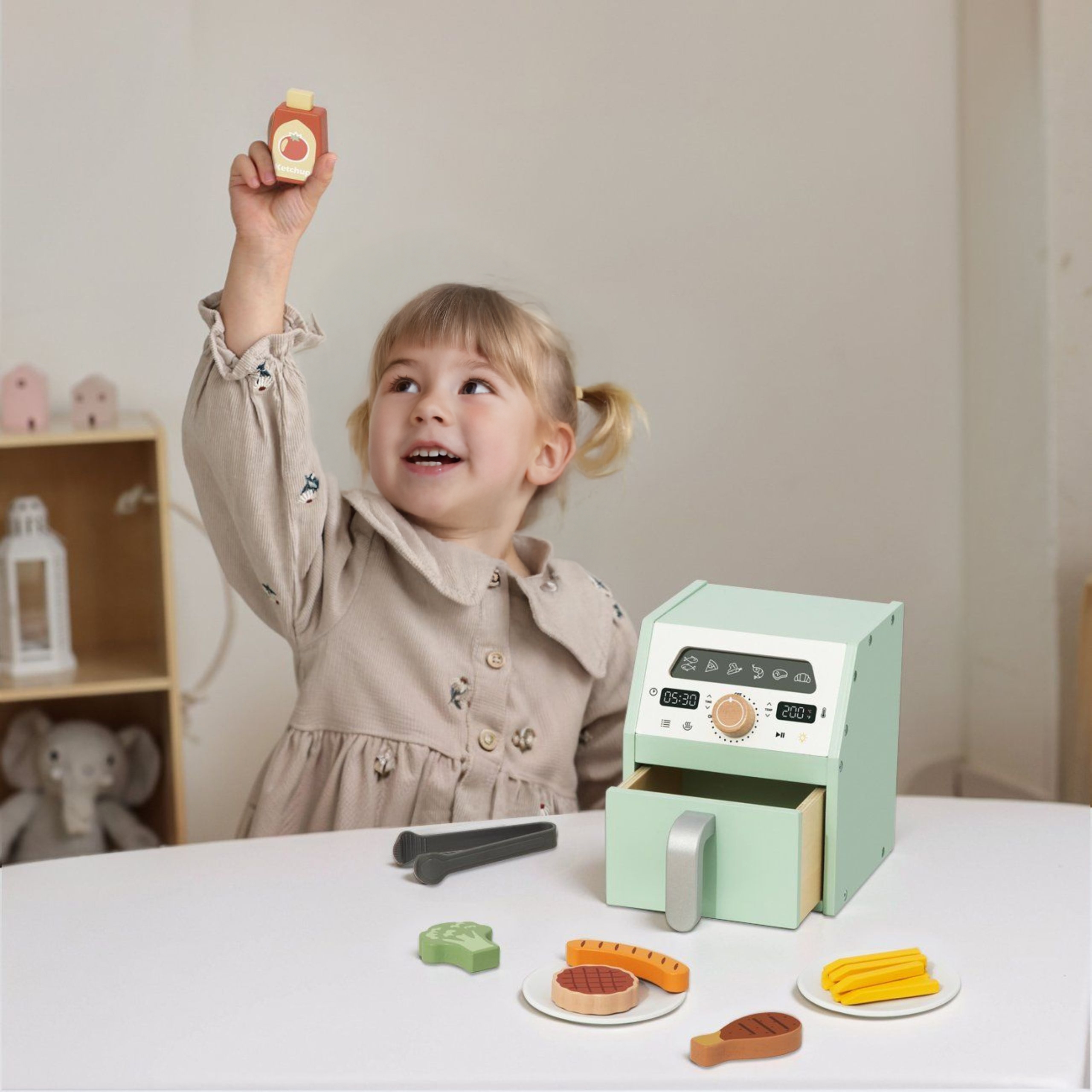 Drewniany air fryer frytkownica beztłuszczowa - 5 z 5