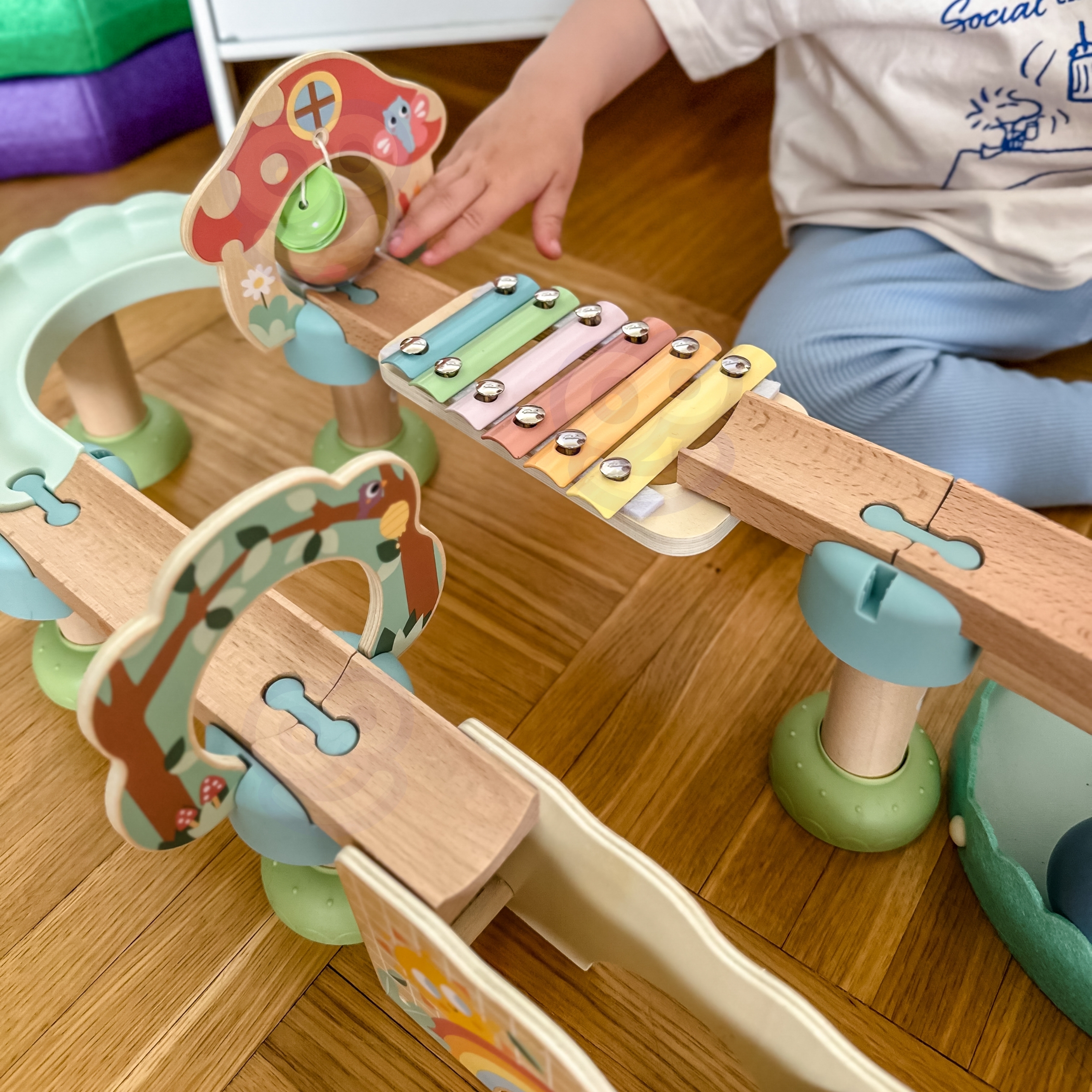 Drewniany tor kulkowy z efektami dźwiękowymi cymbałki fsc - 5 z 13