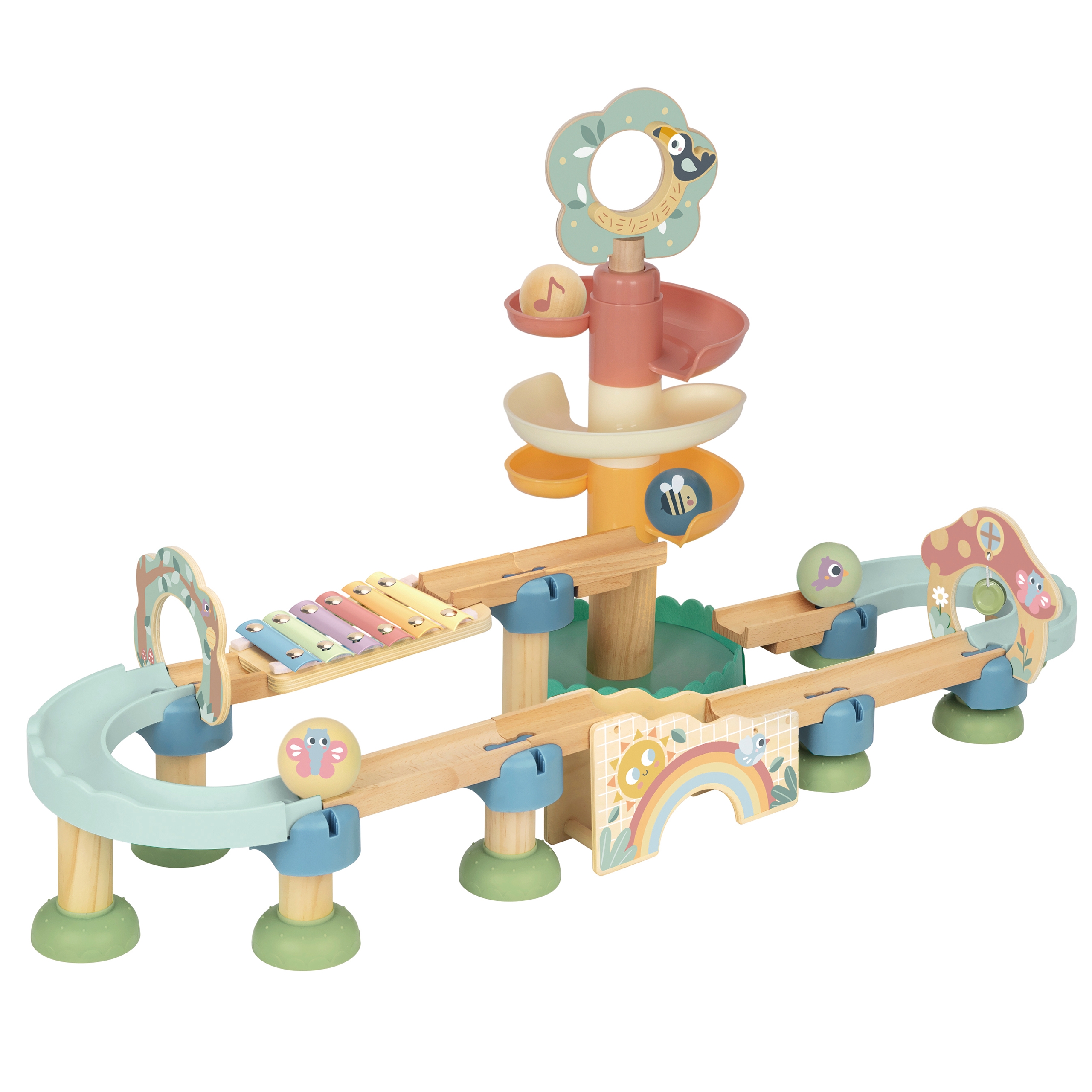 Drewniany tor kulkowy z efektami dźwiękowymi cymbałki fsc - 12 z 13