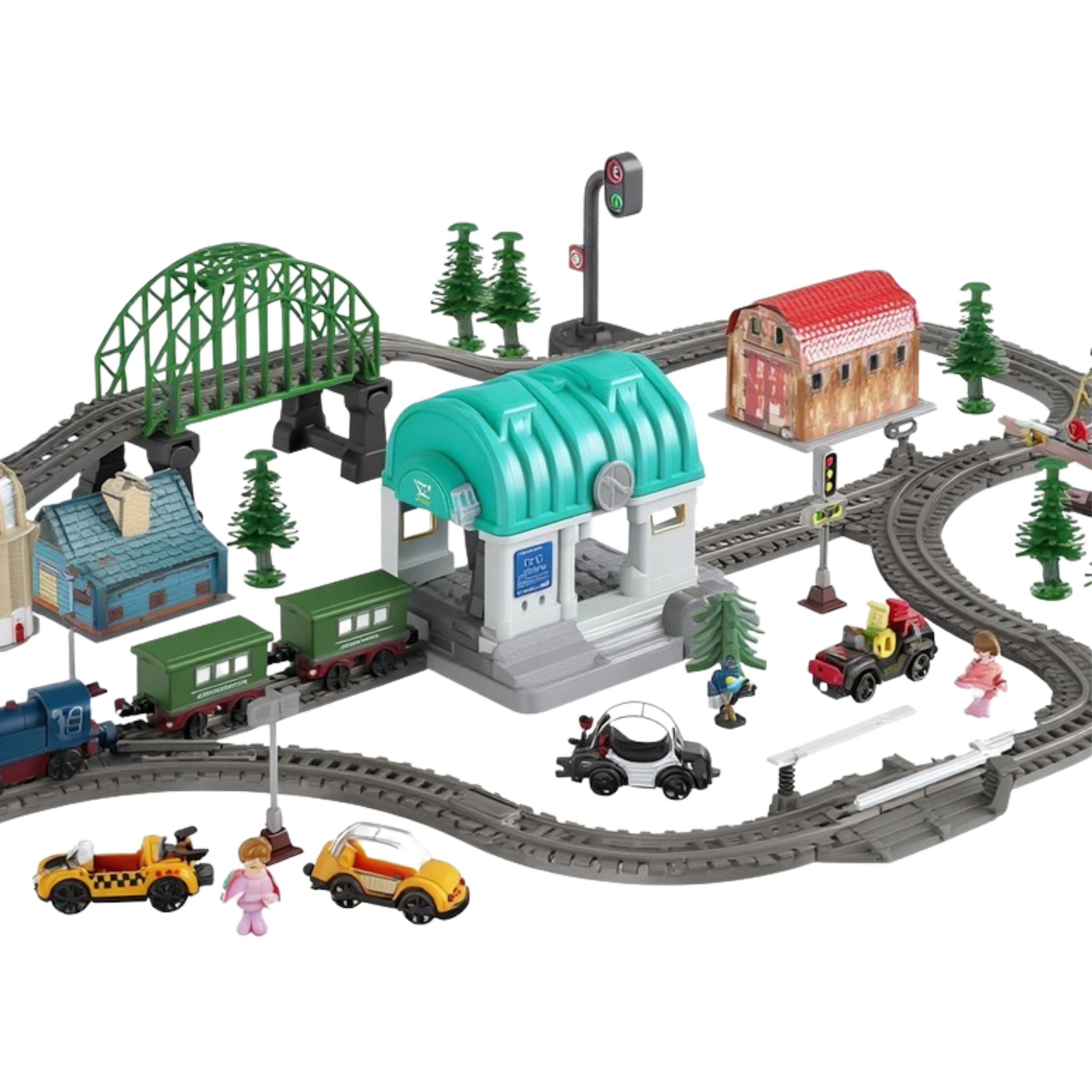 Pociąg elektryczny kolejka tor xxl ciuchcia lokomotywa zestaw miasteczko 100 el. - 2 z 4