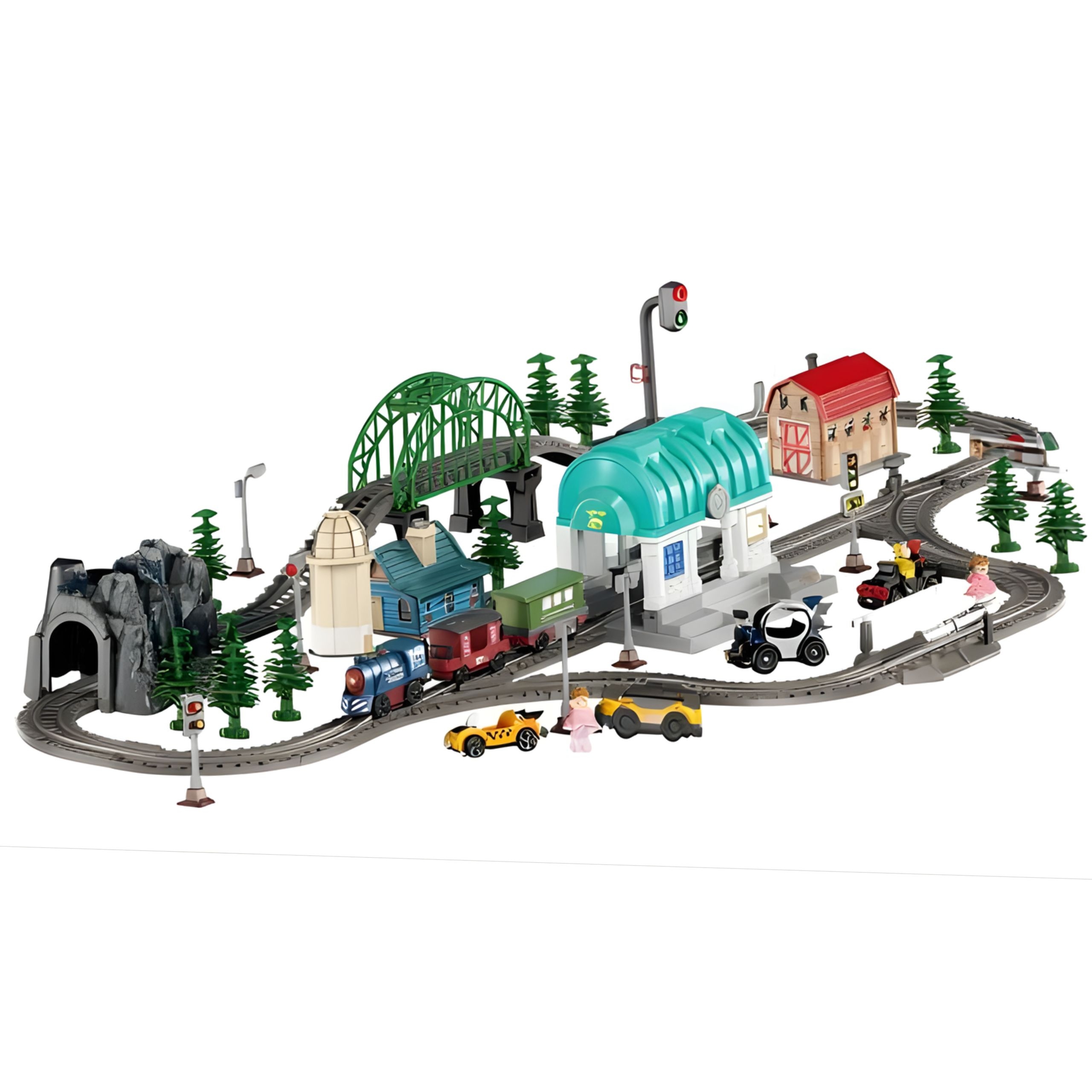 Pociąg elektryczny kolejka tor xxl ciuchcia lokomotywa zestaw miasteczko 100 el. - 3 z 4