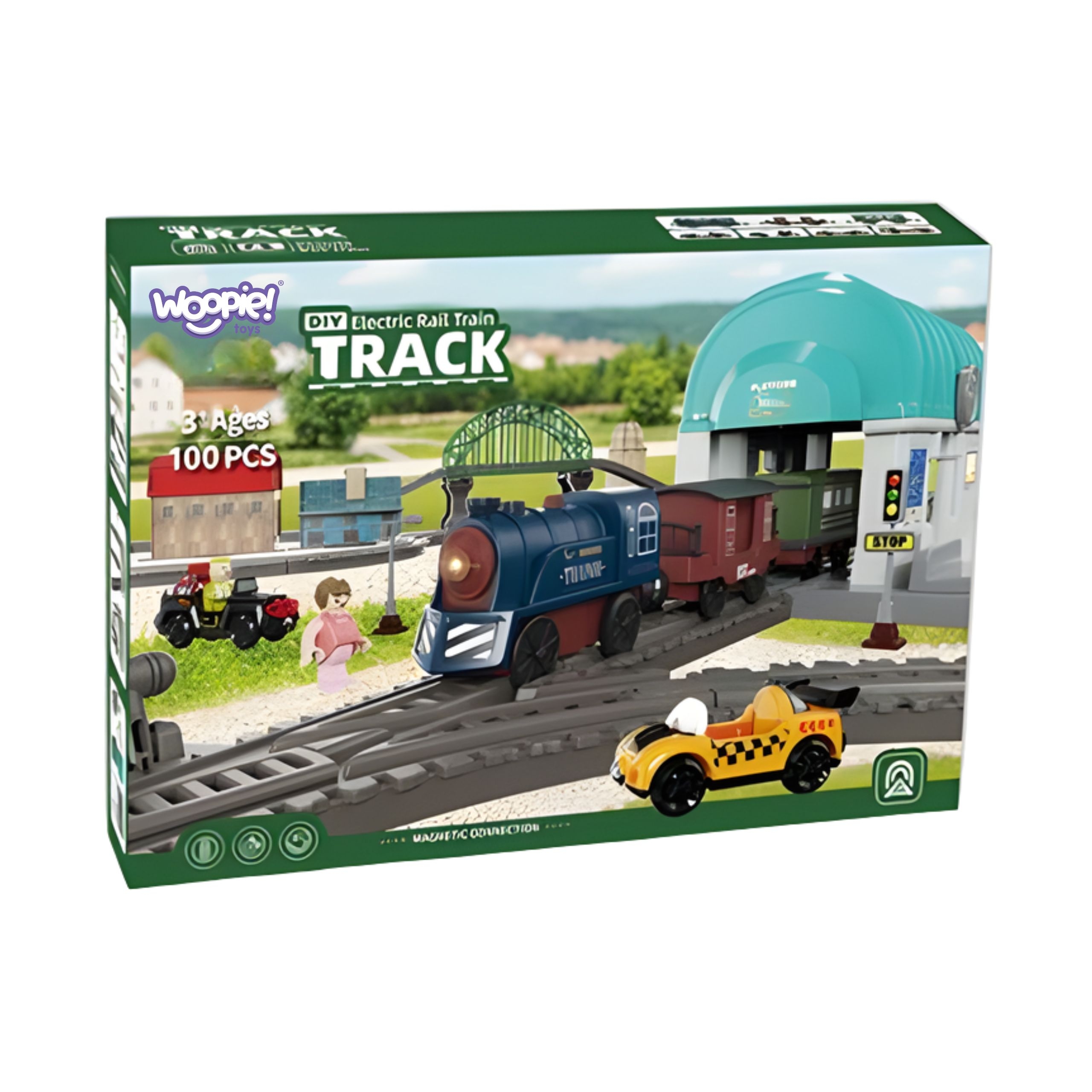 Pociąg elektryczny kolejka tor xxl ciuchcia lokomotywa zestaw miasteczko 100 el. - 4 z 4