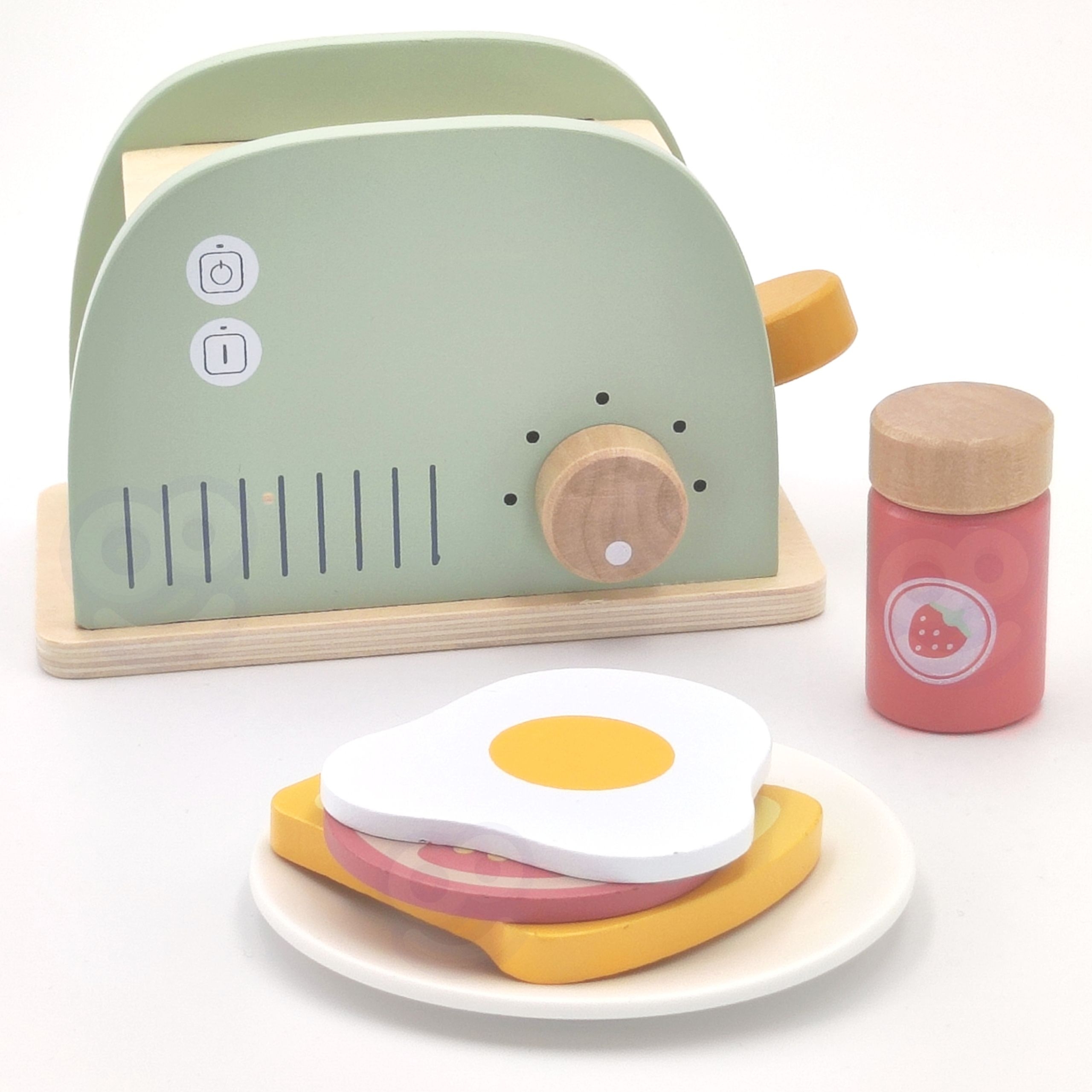 Drewniany toster zestaw śniadaniowy z akcesoriami 14 el. fsc - 11 z 15