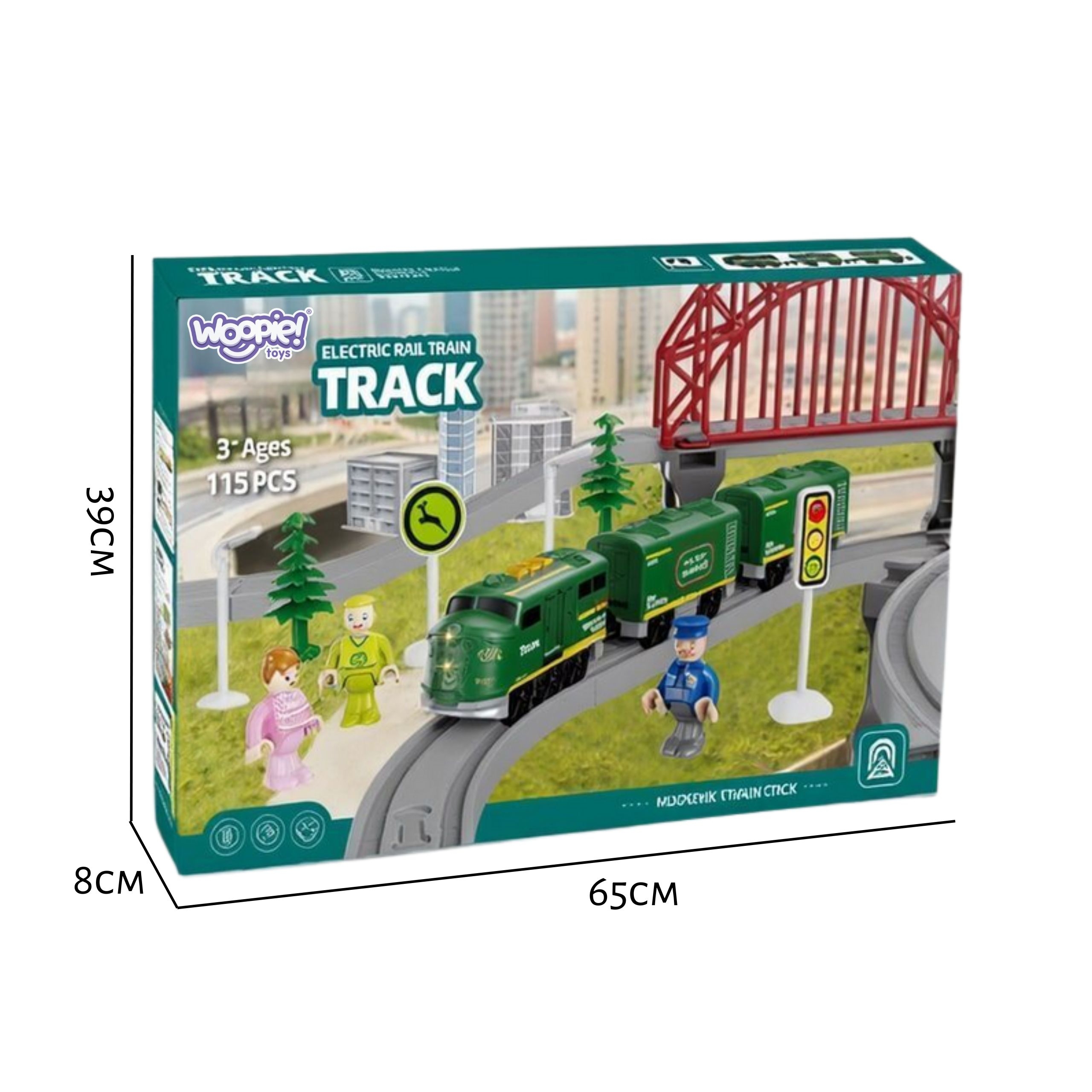 Nowoczesna kolejka elektryczna tor xxl lokomotywa cargo zestaw 115 szt. - 4 z 4