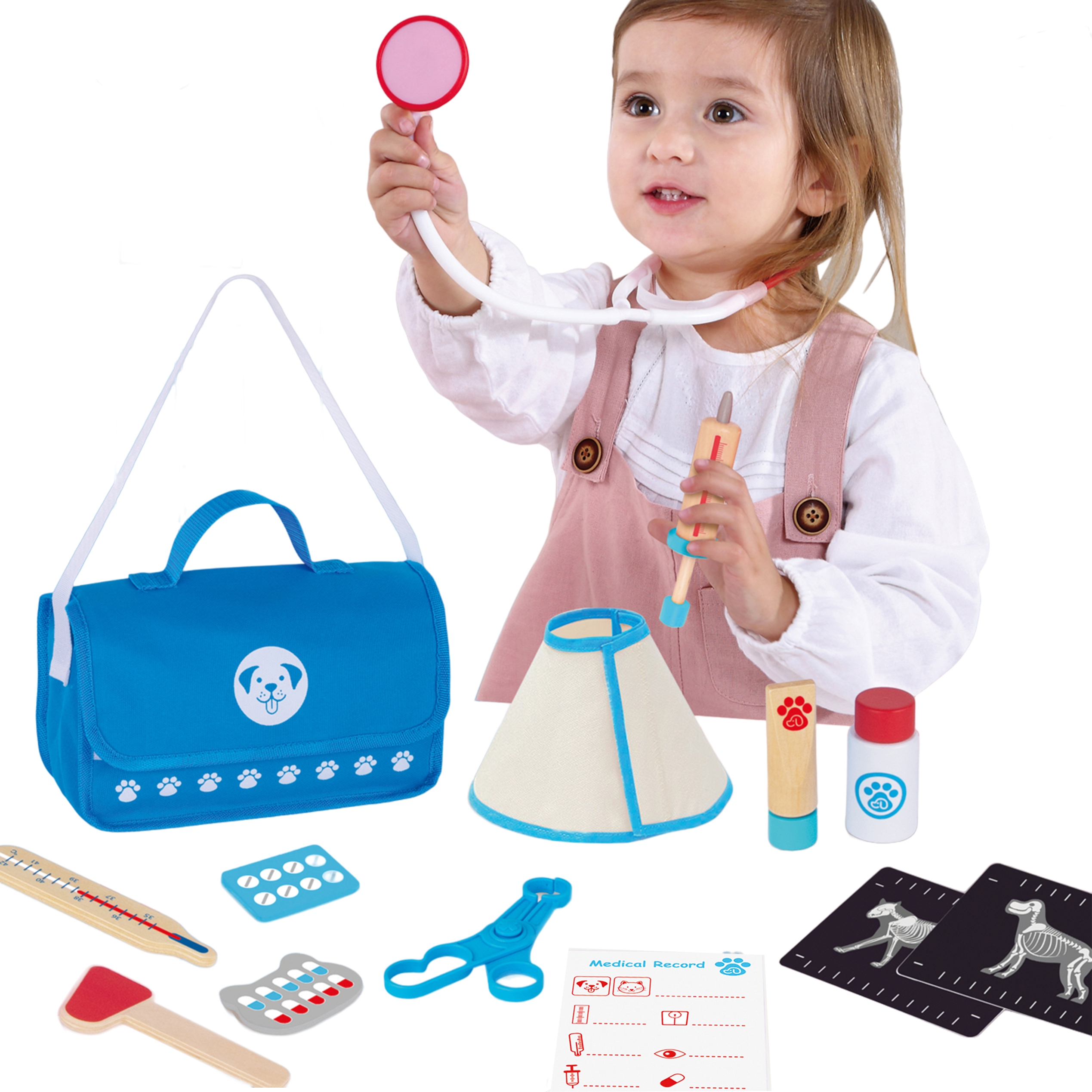 Zestaw weterynarza torba 17el. - Tooky Toy zestaw weterynarza to świetna zabawka umożliwiająca wcielenie się w rolę prawdziwego...