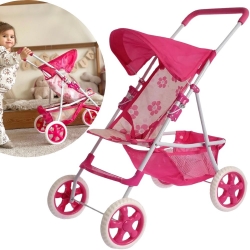 WOOPIE ROYAL Wózek dla Lalek Spacerówka w Kwiaty