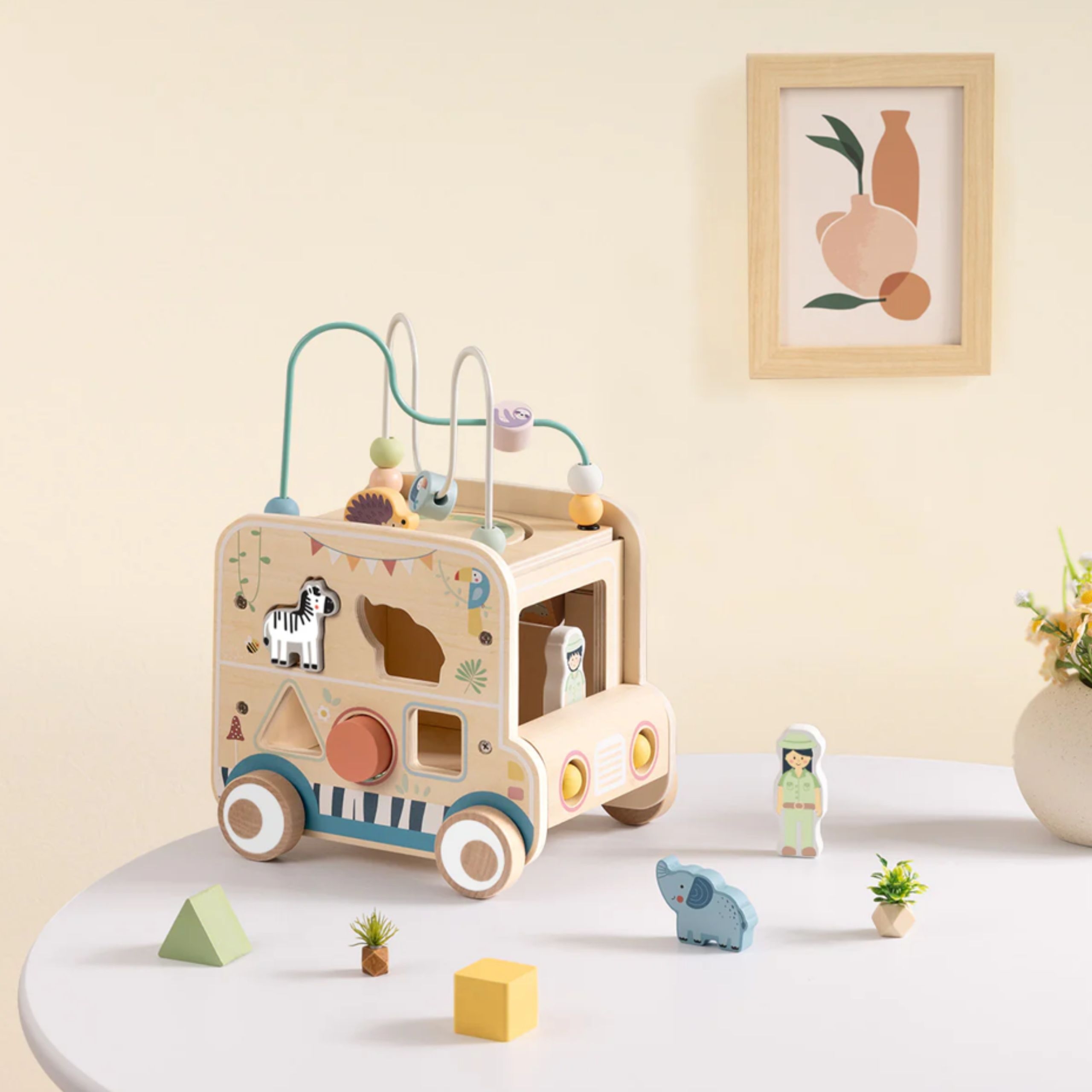 Drewniana kostka aktywności samochód terenowy safari fsc - 3 z 9