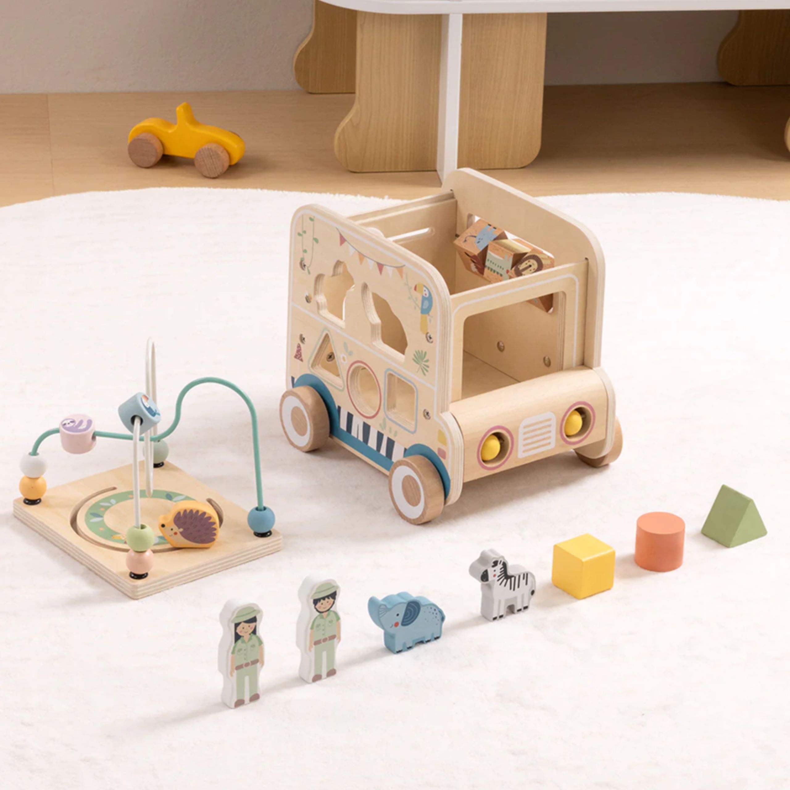 Drewniana kostka aktywności samochód terenowy safari fsc - 6 z 9