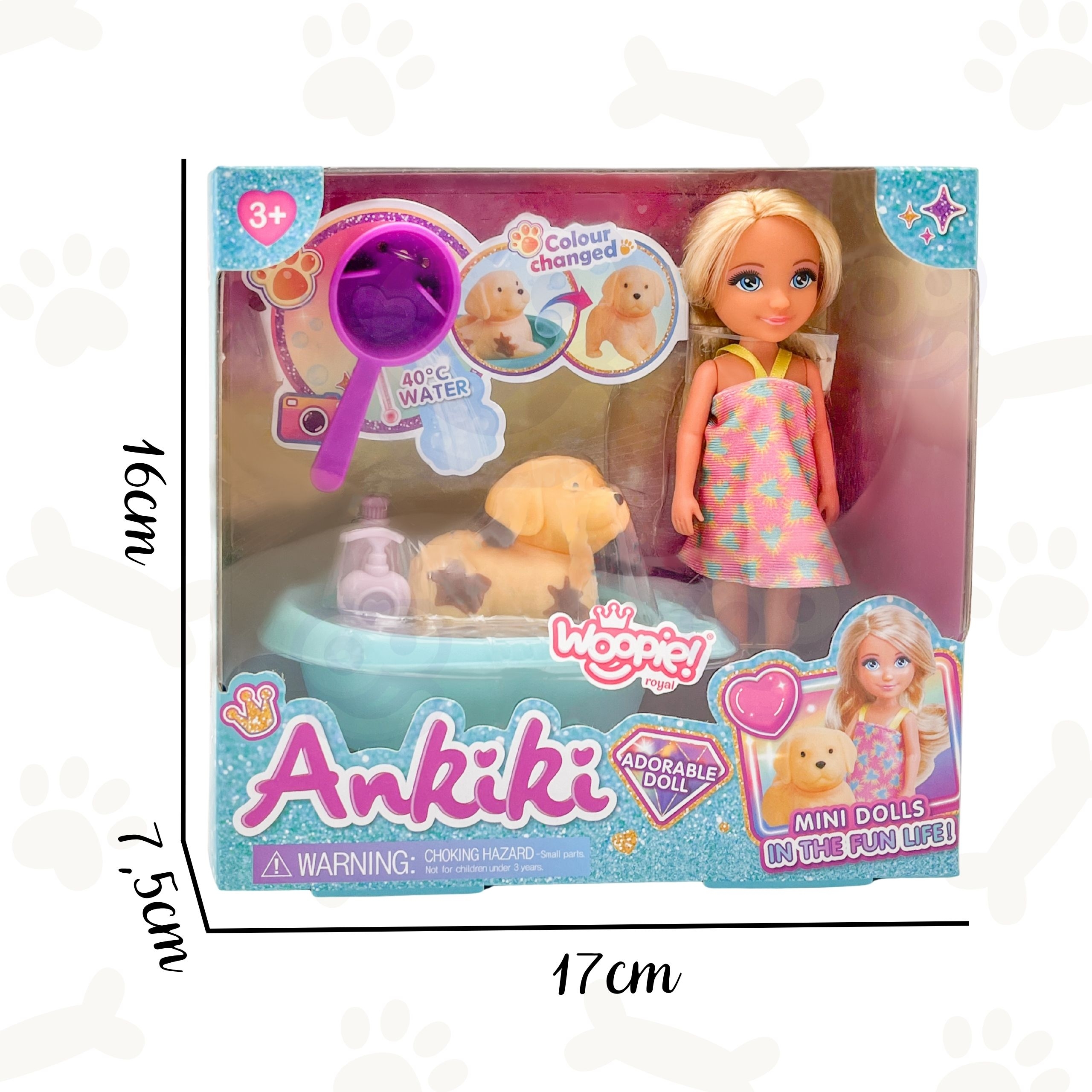 Royal laleczka z pieskiem wanną i akcesoriami do pielęgnacji pupila - 9 z 9