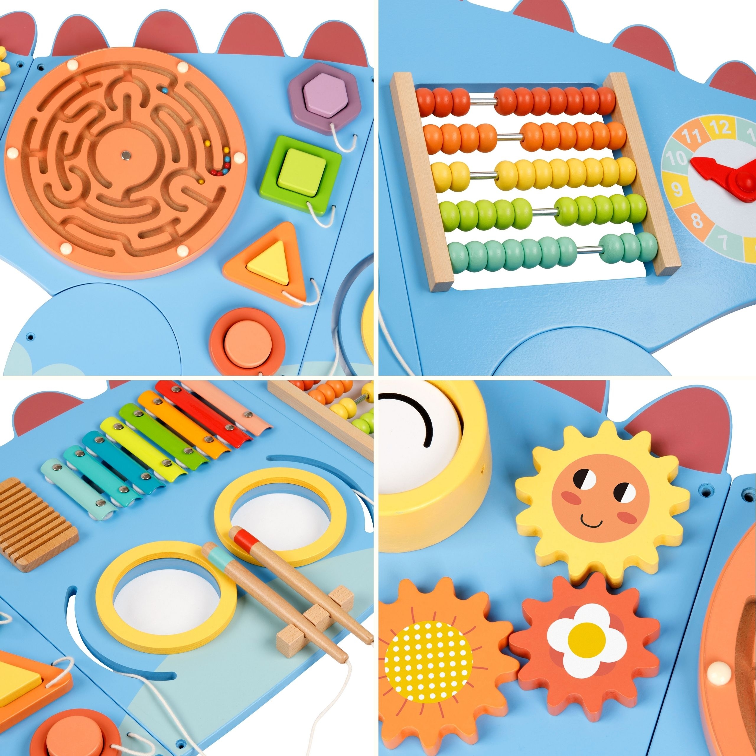 Drewniana ścienna tablica manipulacyjna dinozaur montessori fsc - 6 z 6