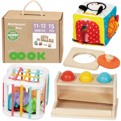 WOOPIE GREEN Pudełko Box 5w1 Montessori Edukacujny 11-12M