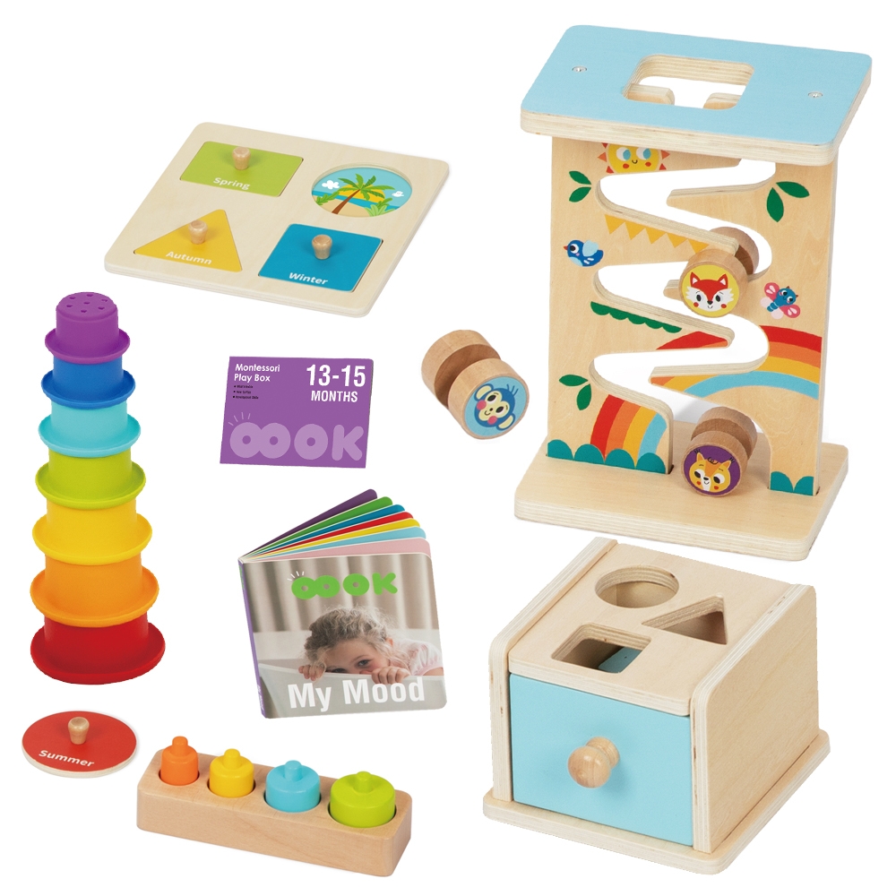 Pudełko box 6w1 13-15m montessori edukacyjne sensoryczne fsc - 6 z 7
