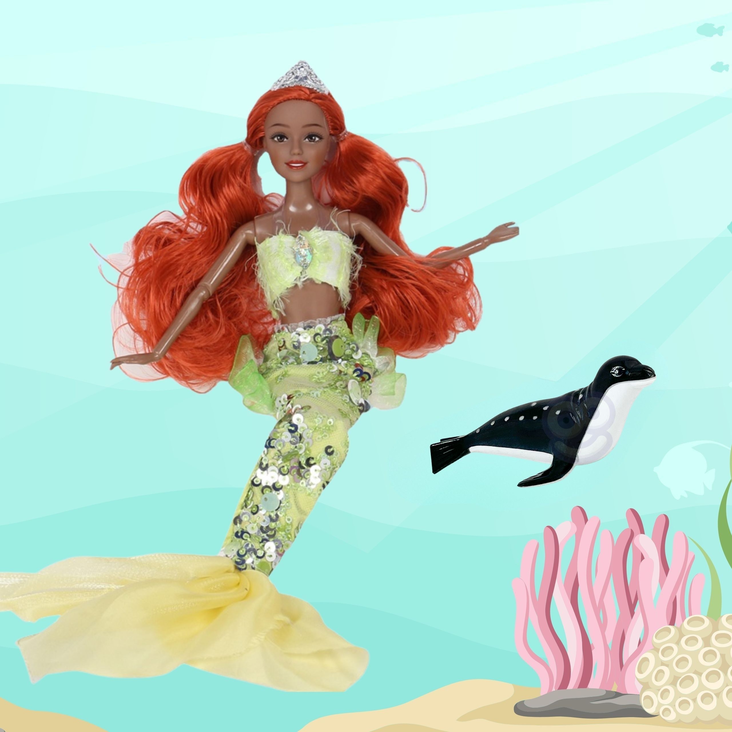 Lalka syrenka emi mermaid z foką - 3 z 6