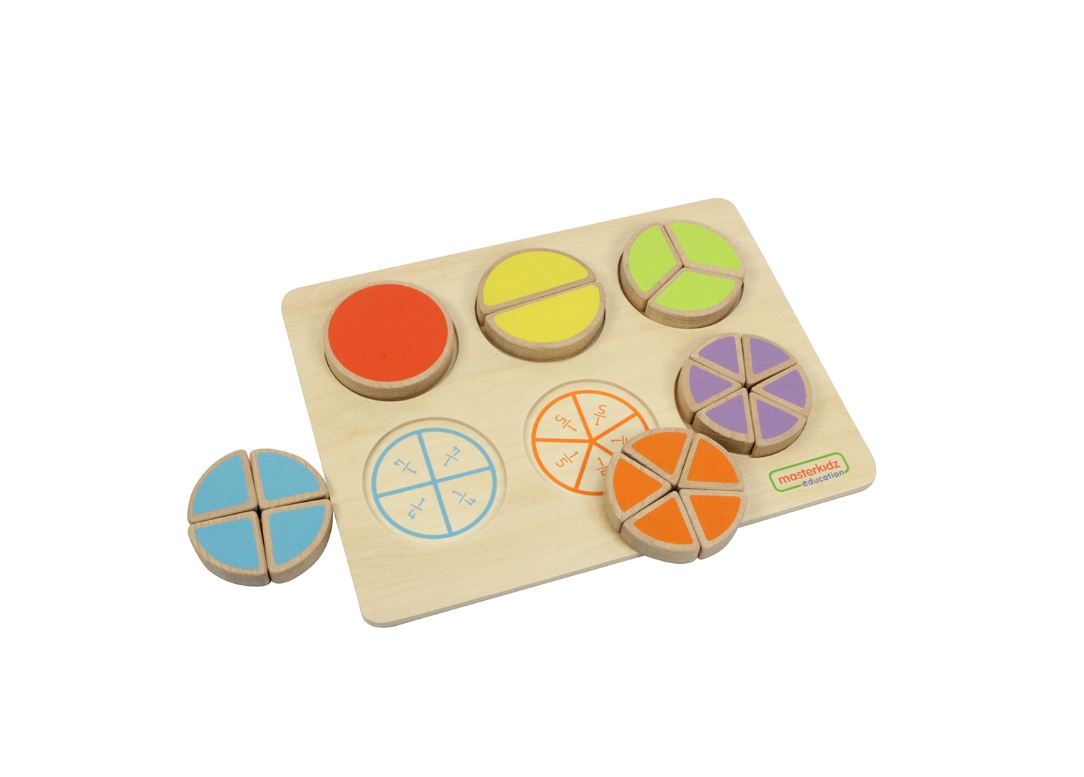 Drewniana układanka matematyczna ułamki - 2 z 5