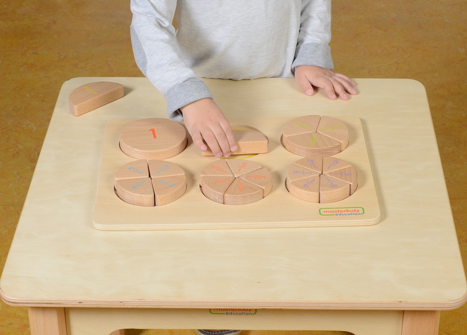 Drewniana układanka matematyczna ułamki - 5 z 5