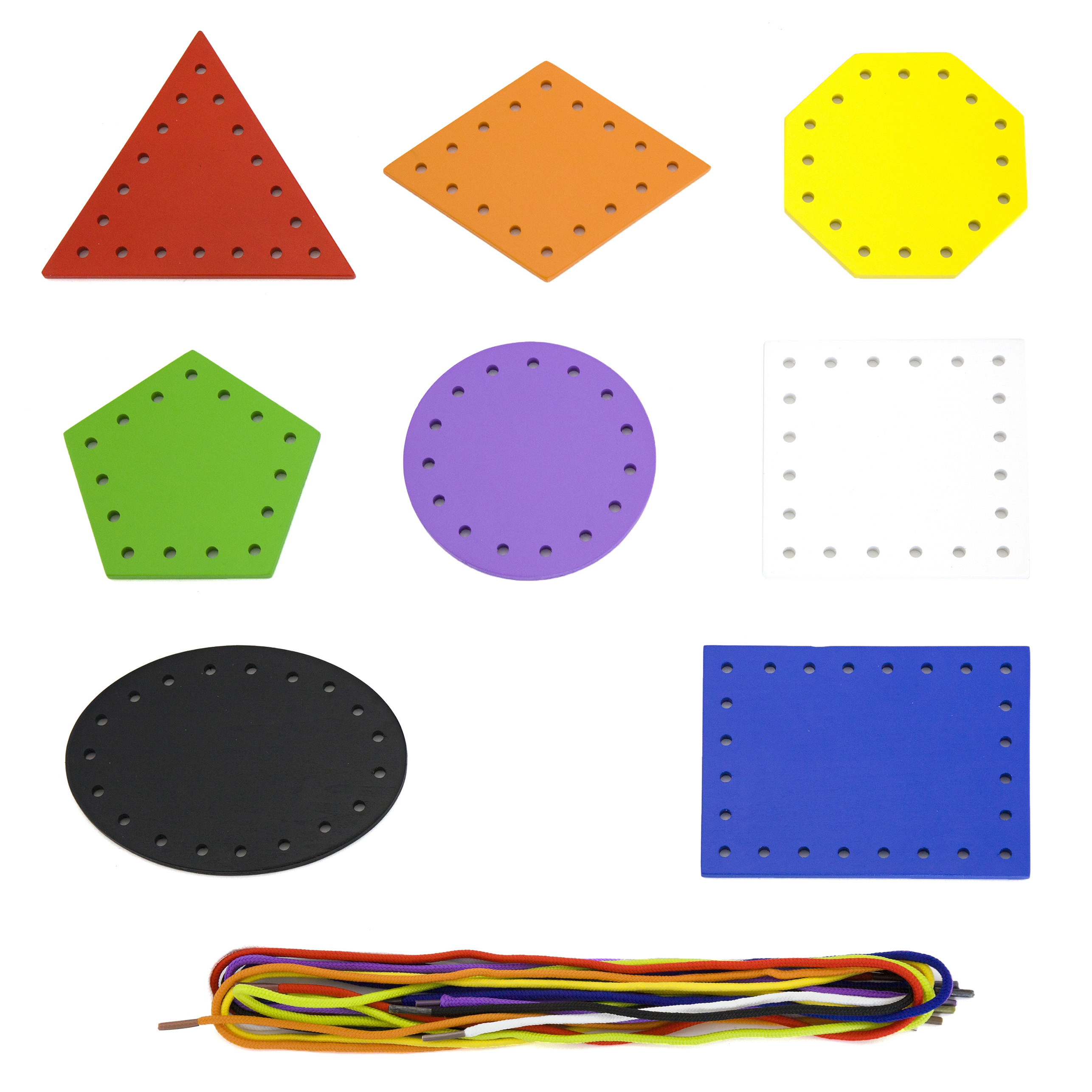 Drewniane kształty do nawlekania i sznurowania montessori - 3 z 3