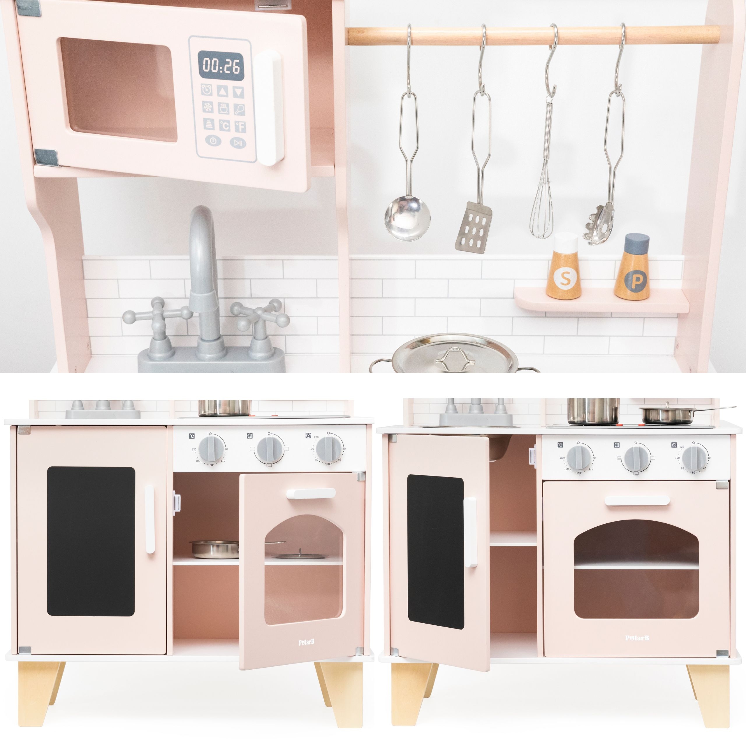 Polarb drewniana kuchnia światło dźwięk + akcesoria - 15 z 16