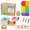 WOOPIE GREEN Box Pudełko XXL Montessori Edukacyjne 6w1 Sensoryczne 7-8 Miesięcy 26el. FSC