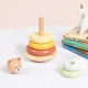 TOOKY TOY Drewniana Układanka Sensoryczna Piramidka Miś Sensoryczny Kolorowy Stacker