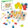 Tooky Toy Drewniana Gra Łowienie Rybek Nauka Literek 29 el.