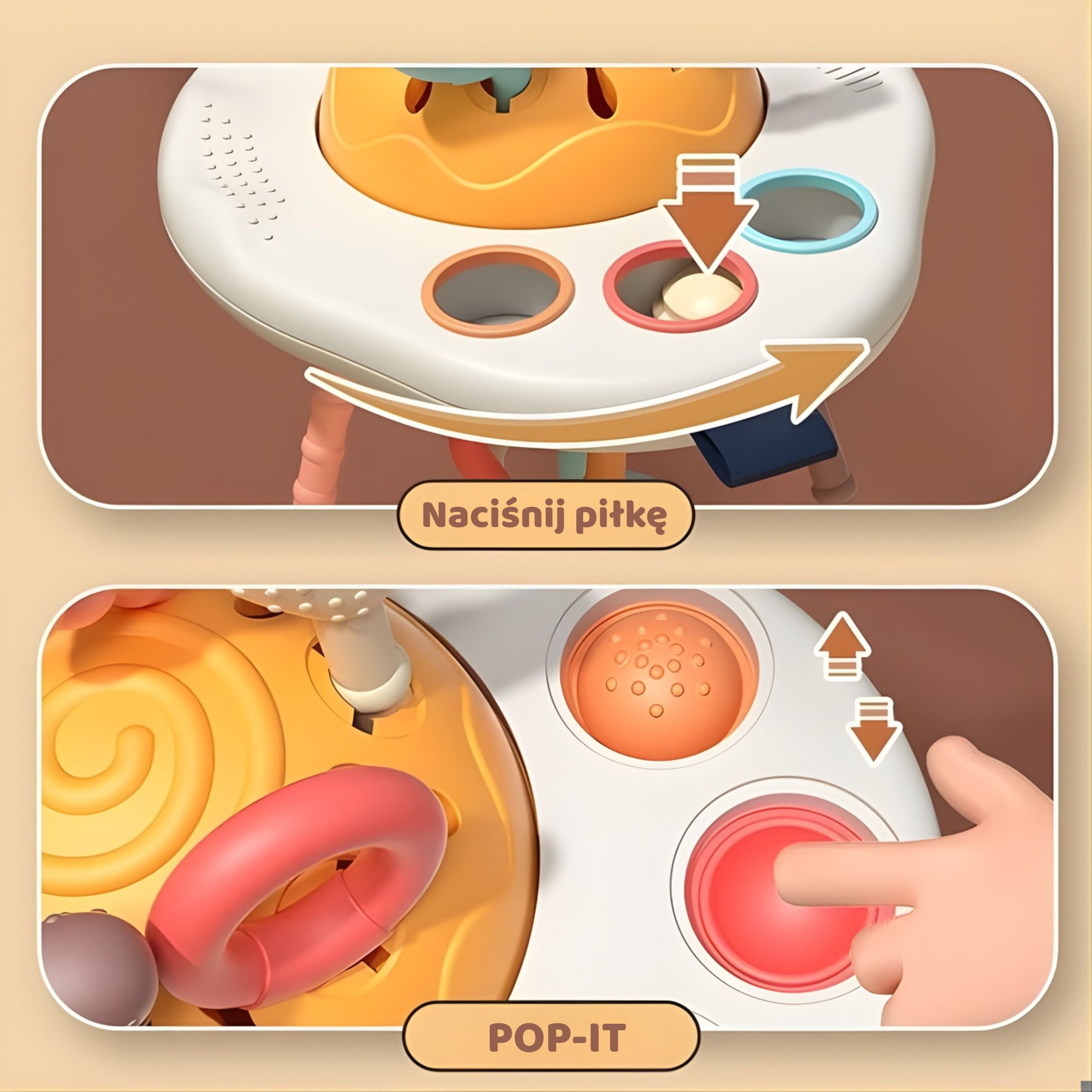 Zabawka sensoryczna montessori gryzak grzechotka wielofunkcyjny ufo - 13 z 14