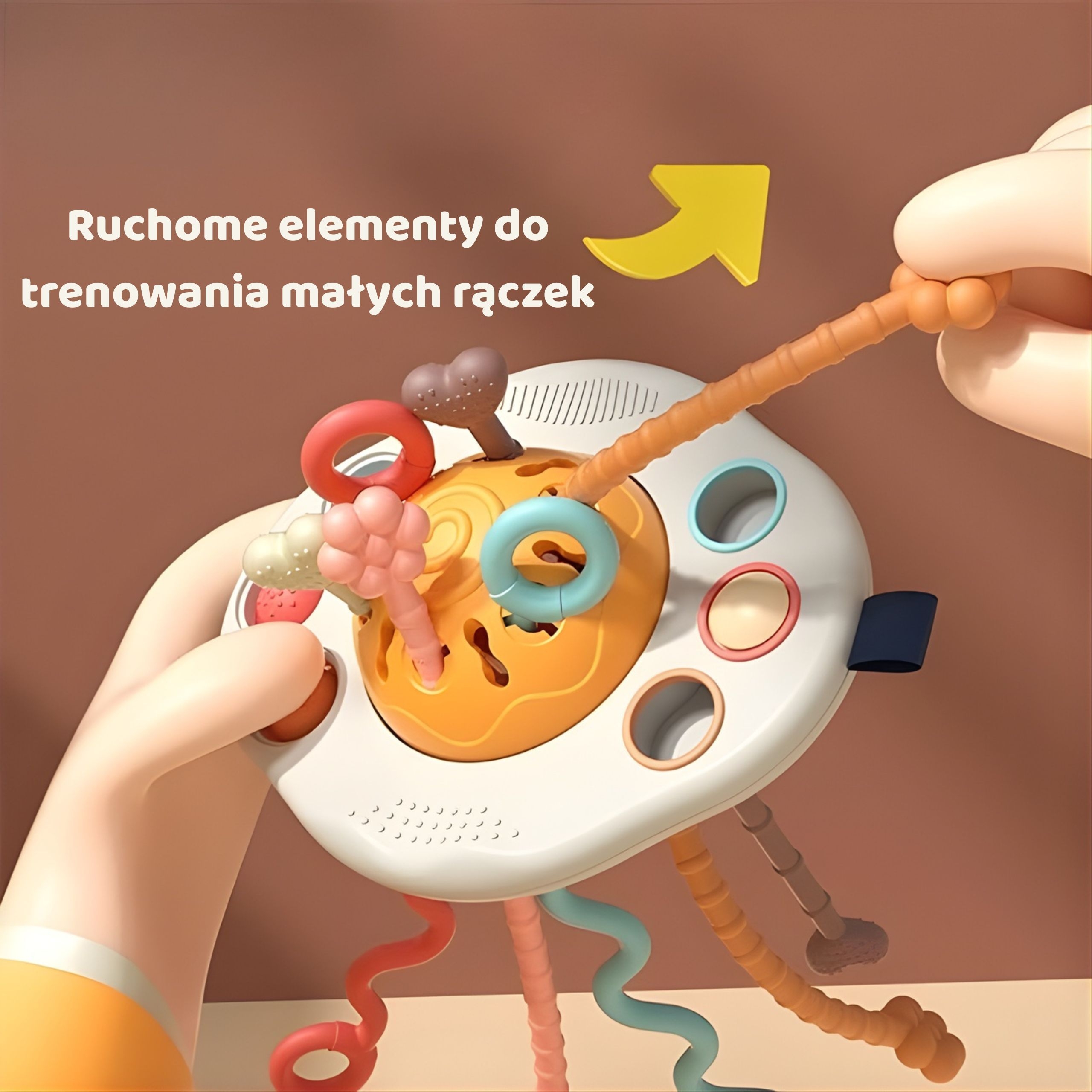 Zabawka sensoryczna montessori gryzak grzechotka wielofunkcyjny ufo - 11 z 14