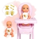 WOOPIE Lalka Mama Bobas Krzesełko do Karmienia Zestaw Akcesoria