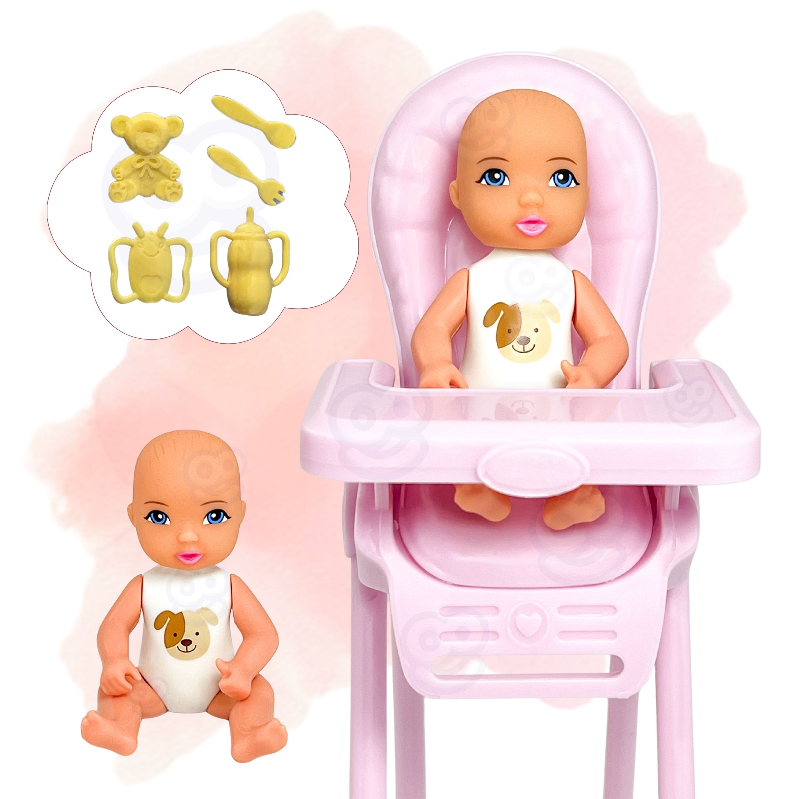 Lalka lily bobas krzesełko do karmienia zestaw akcesoria - 10 z 18