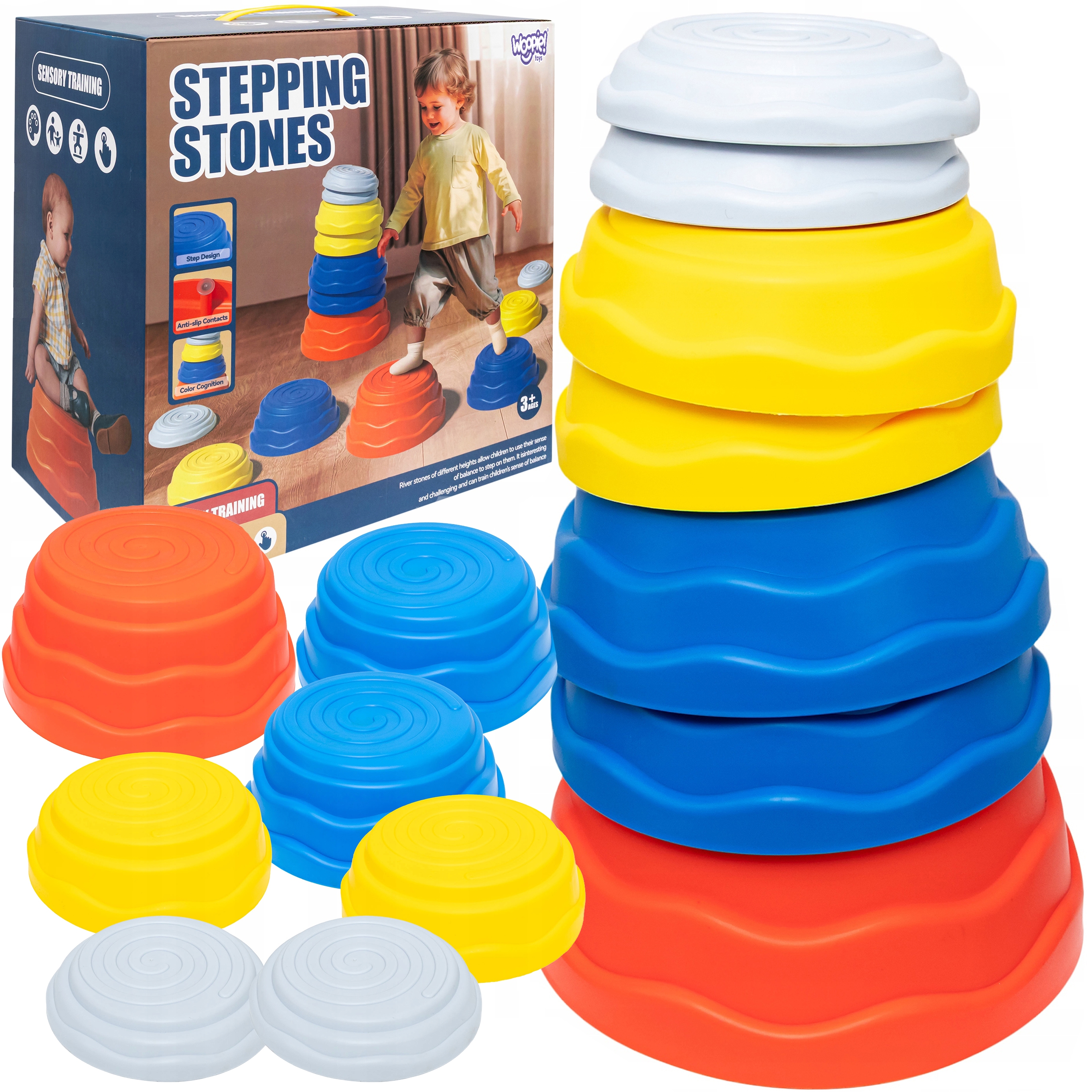 WOOPIE Kamienie Balansujące Sensoryczne Trening Równowagi 5 szt