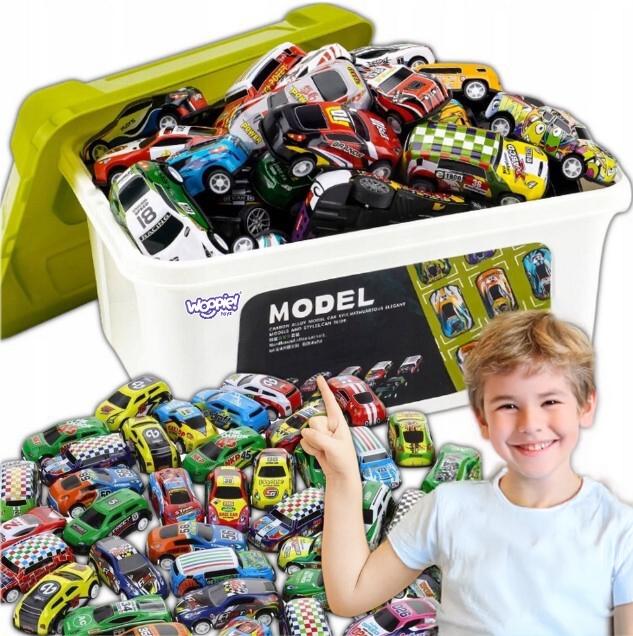 WOOPIE Zestaw Aut Wyścigowych  Autka w Pudełku 50 el