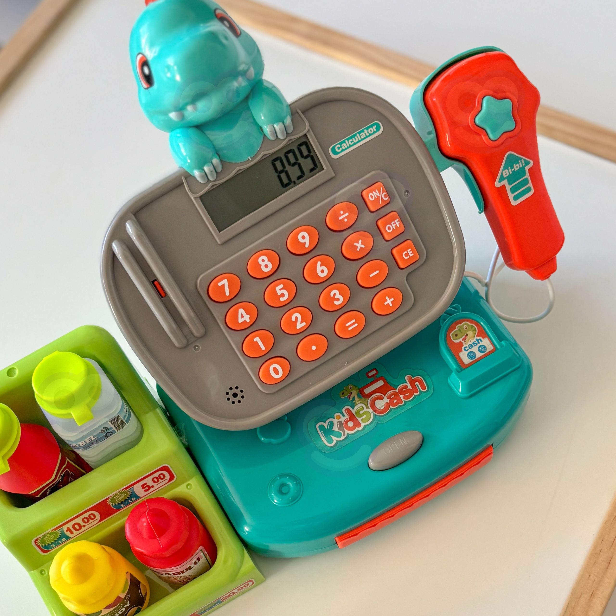 Kasa sklepowa z półką dino niebieski - 18 z 19