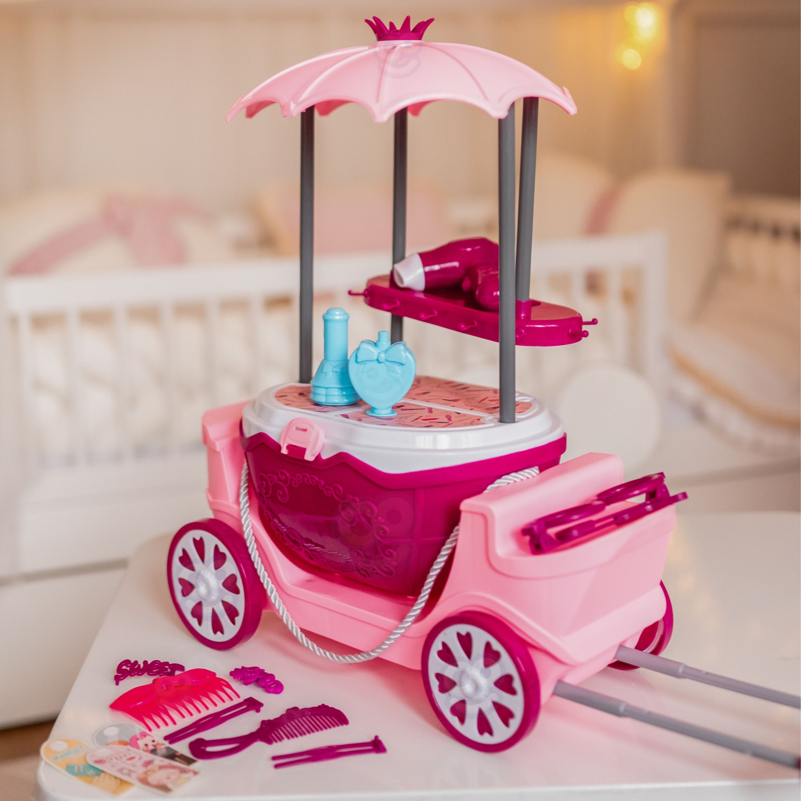 Salon piękności urody toaletka na kółkach wózek wlizka 31 akc. 4w1 - 13 z 20