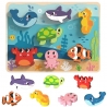 TOOKY TOY Drewniane Puzzle Montessori Świat Morza Rybki Żółwik Kształty
