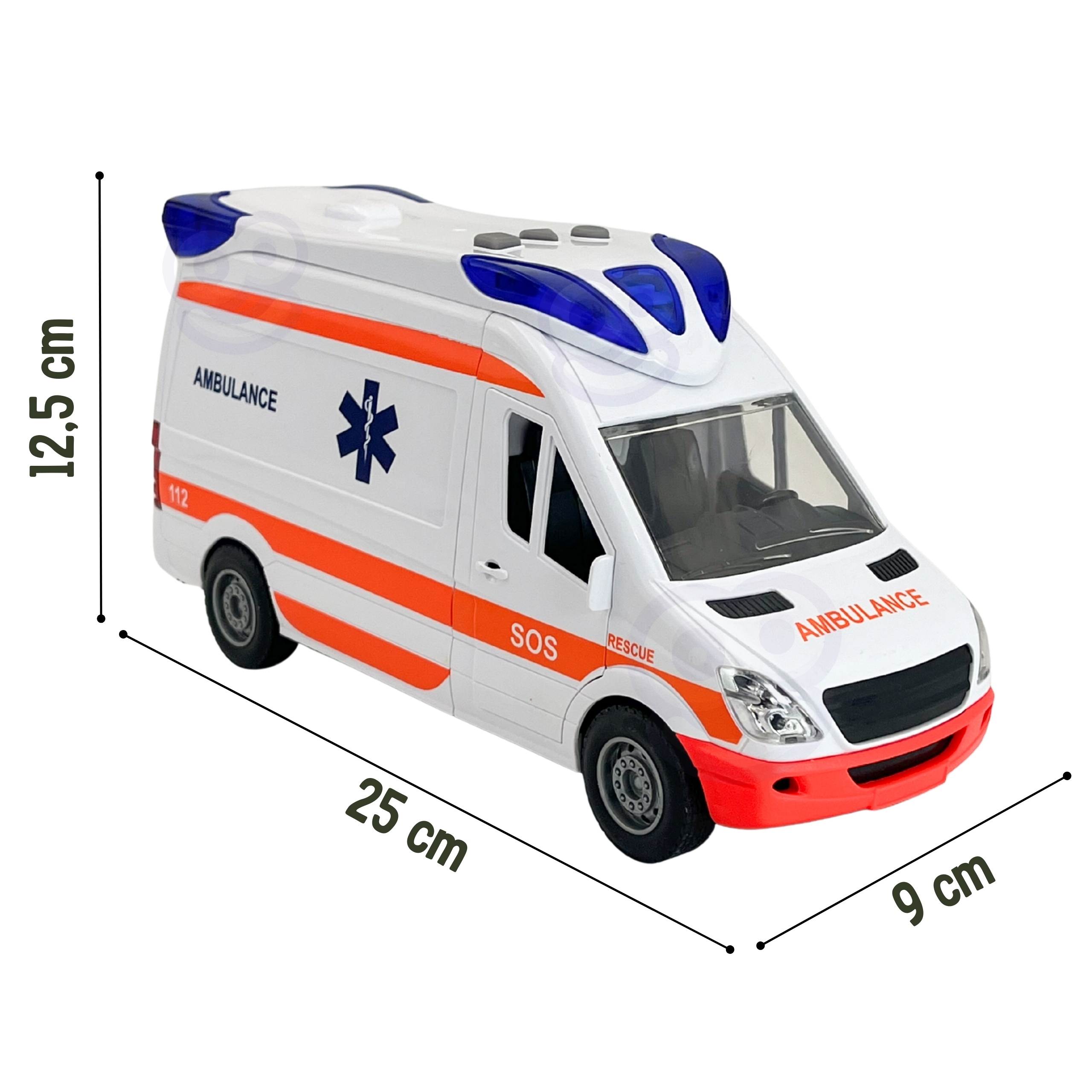 Pogotowie karetka ambulans nosze w zestawie + sygnały dźwiękowe i świetlne - 16 z 21
