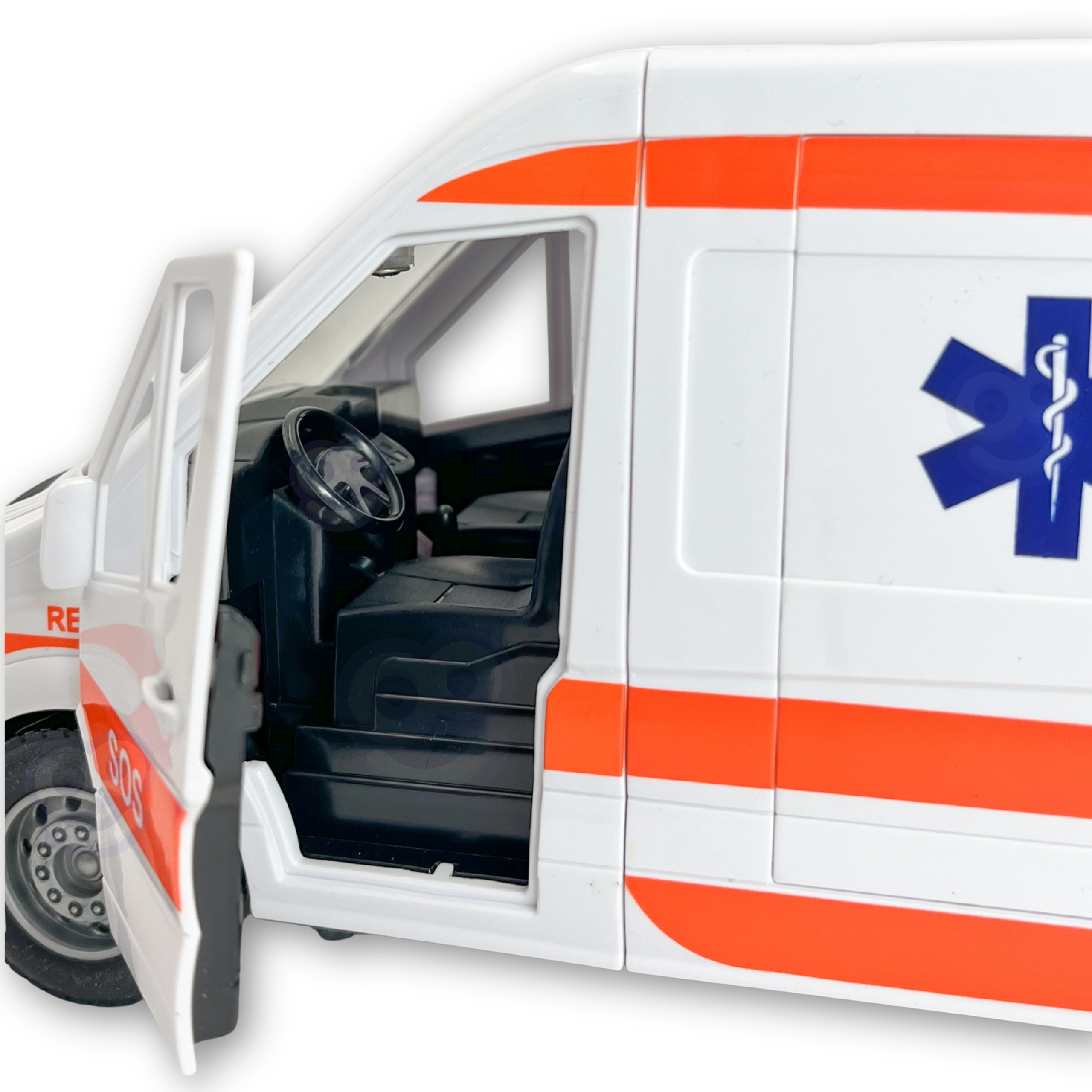 Pogotowie karetka ambulans nosze w zestawie + sygnały dźwiękowe i świetlne - 15 z 21