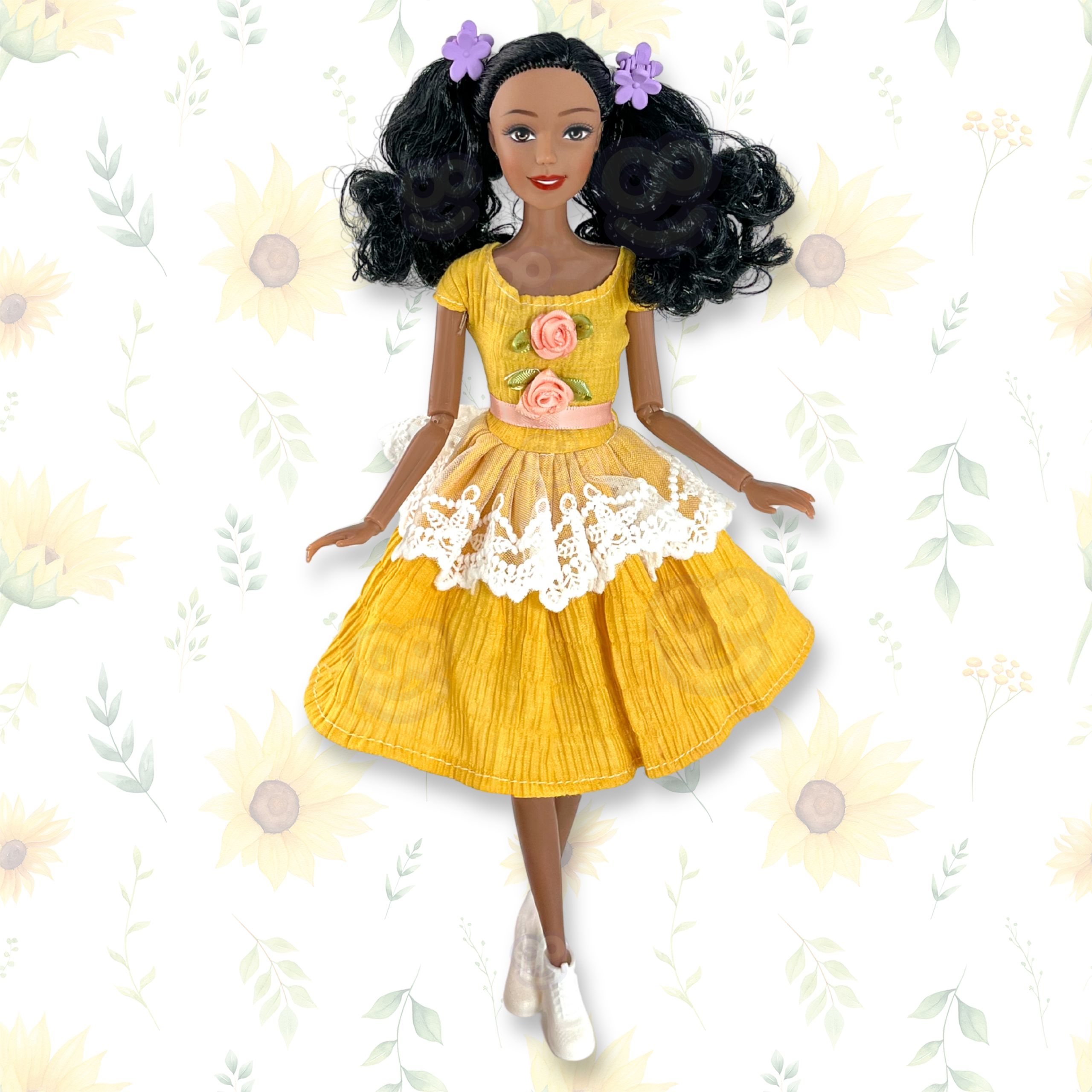 Lalka emi 32 cm modny strój i piękne czarne włosy - 2 z 4