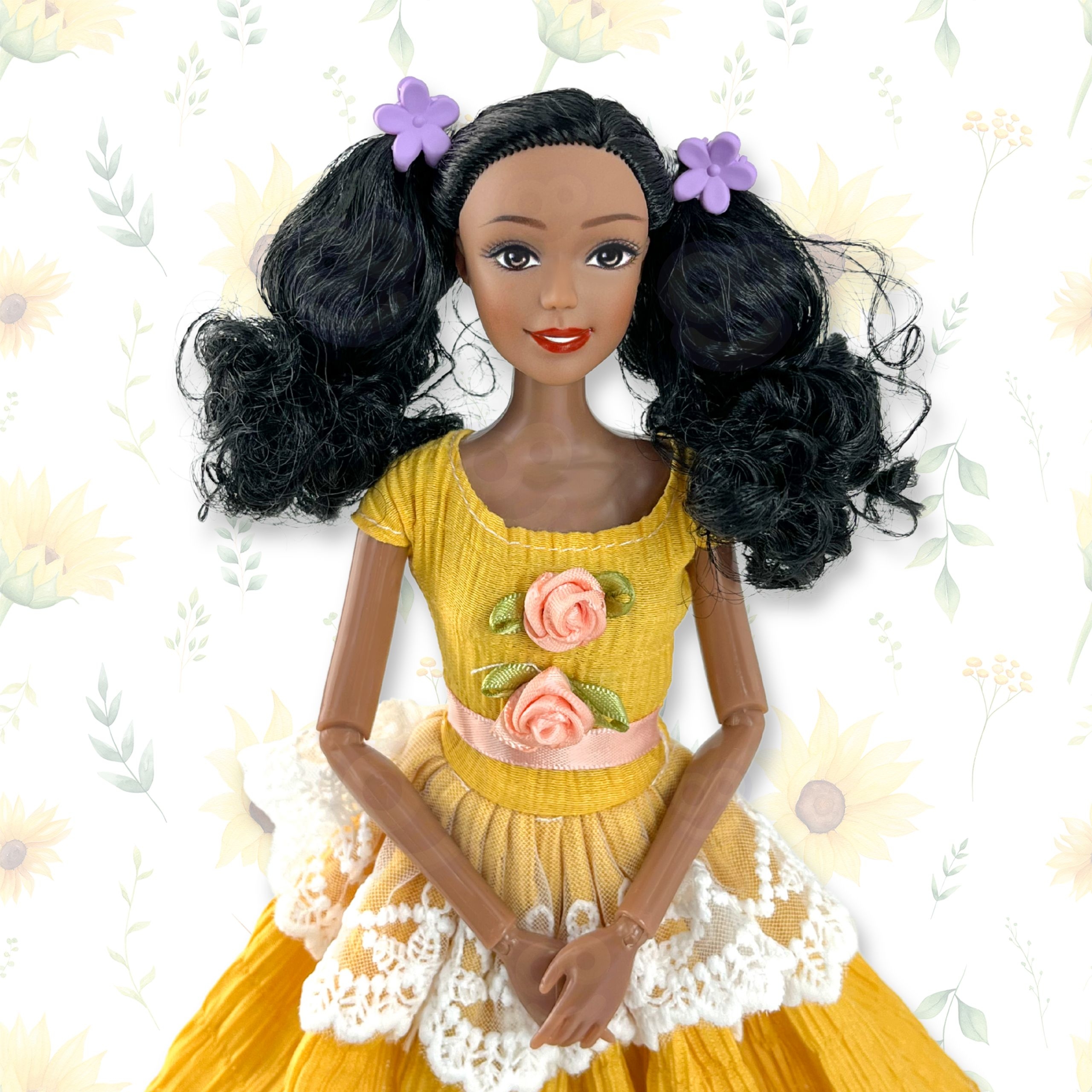 Lalka emi 32 cm modny strój i piękne czarne włosy - 3 z 4