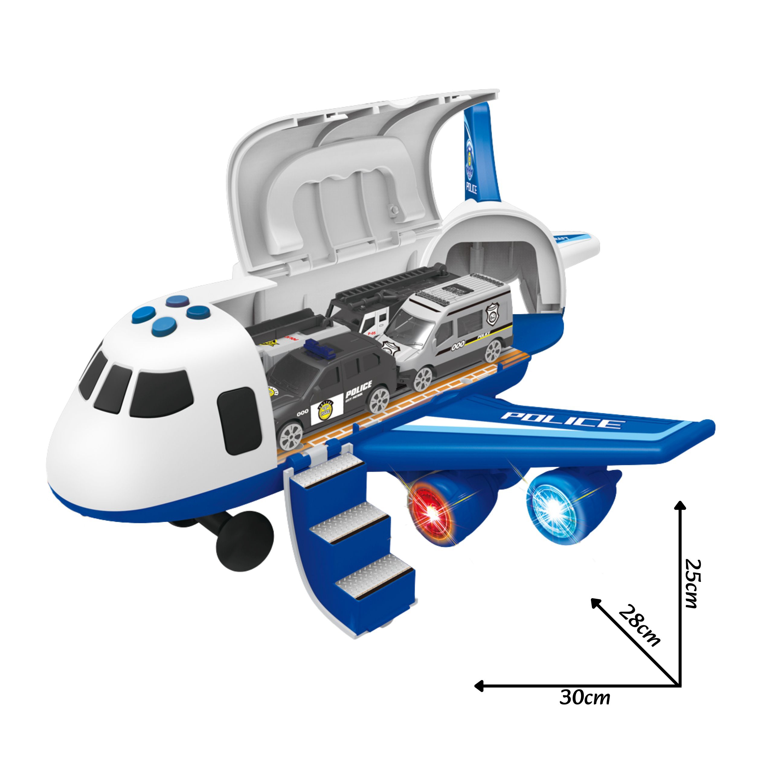 Samolot rozkładany transporter policja z 3 autami policyjnymi zestaw xl znaki drogowe - 26 z 27