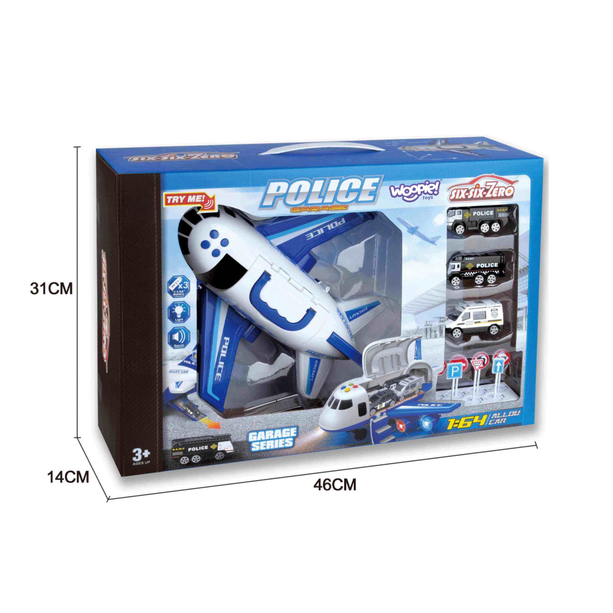 Samolot rozkładany transporter policja z 3 autami policyjnymi zestaw xl znaki drogowe - 27 z 27