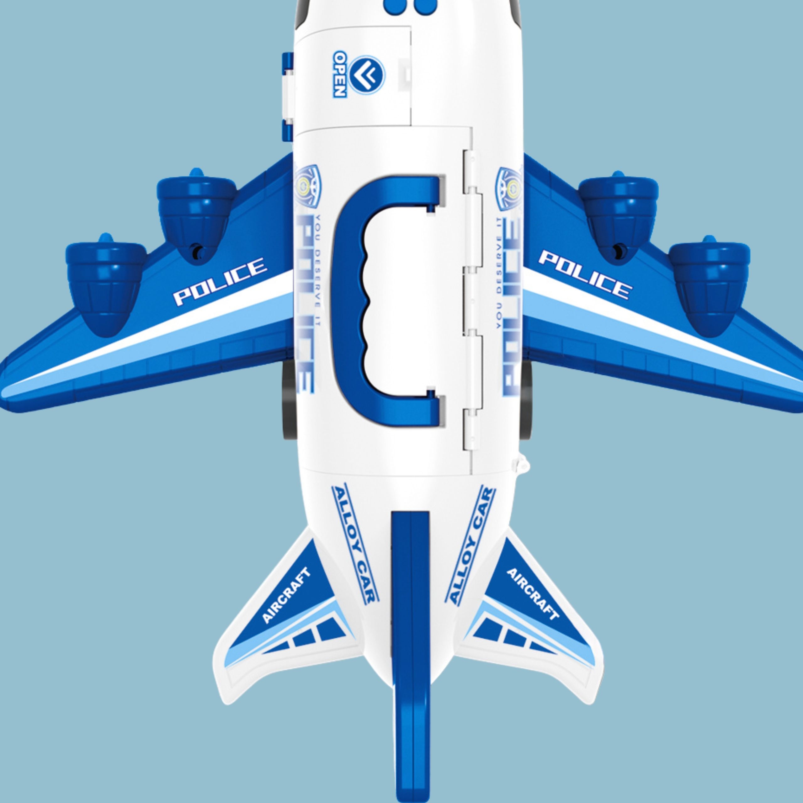Samolot rozkładany transporter policja z 3 autami policyjnymi zestaw xl znaki drogowe - 23 z 27