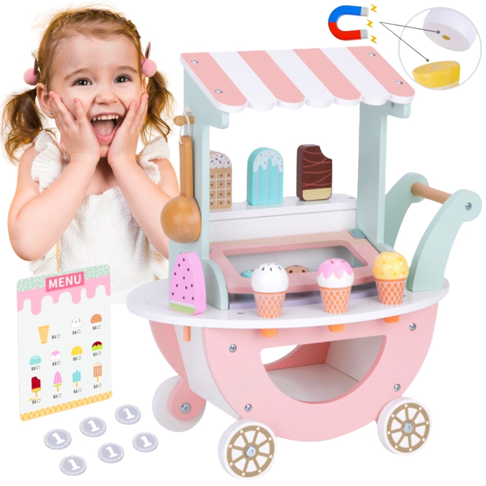 Pastelowa Lodziarnia 3w1 - Magiczny Wózek z Lodem - 17 z 17