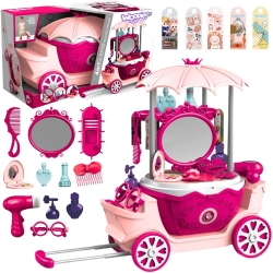 WOOPIE Salon Piękności Urody Toaletka na Kółkach Wózek Wlizka 31 akc. 4w1