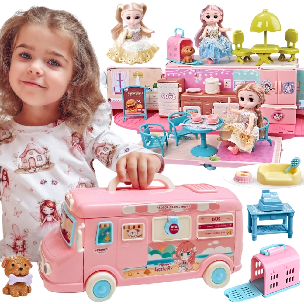 WOOPIE Kamper 2w1 Domek XXL Zestaw dla Lalek